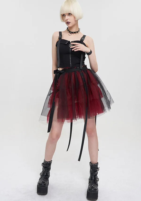 Medusa Punk [Black/Red] | FLARED SKIRT