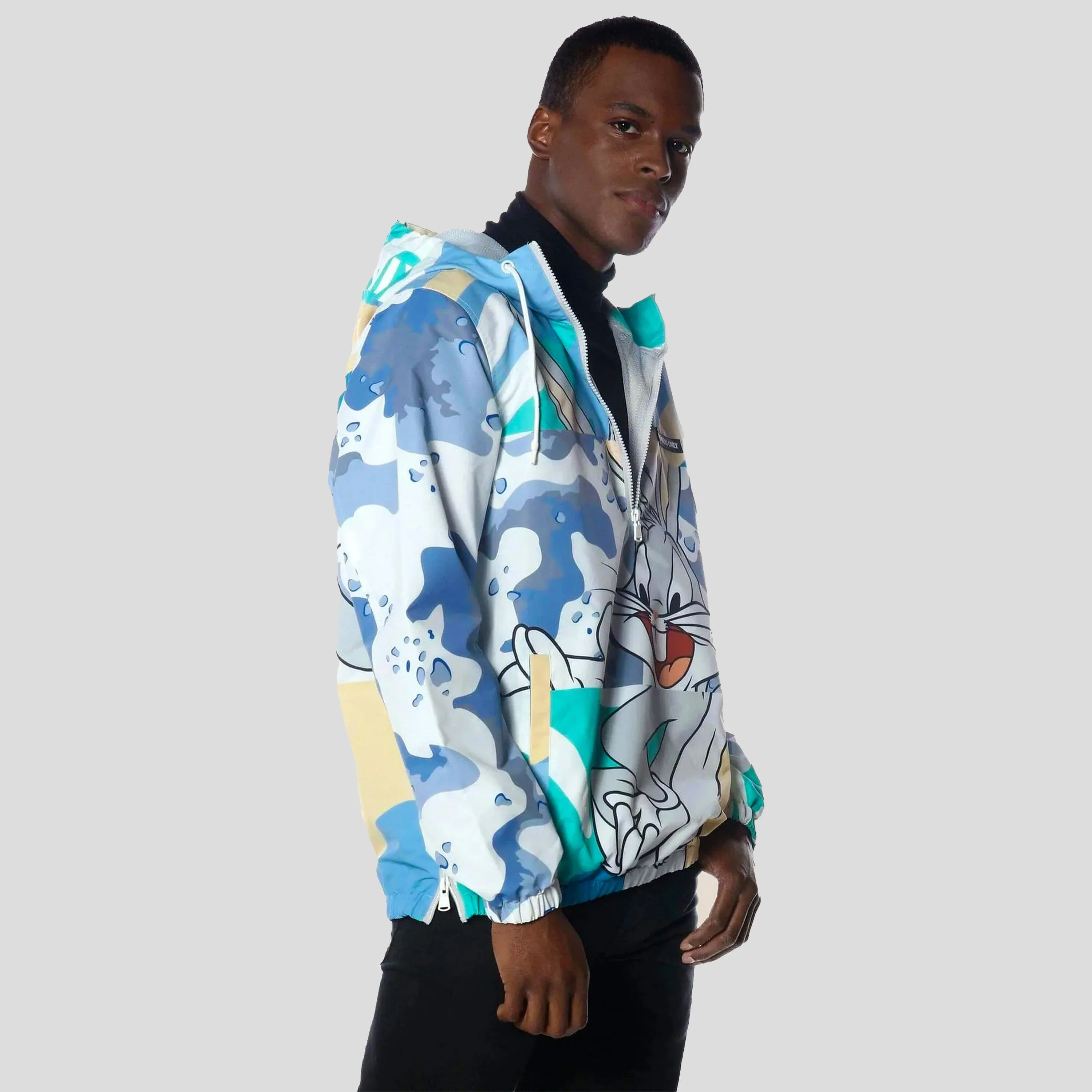 Members Only Men's Bugs Patchwork Windbreaker Jacket