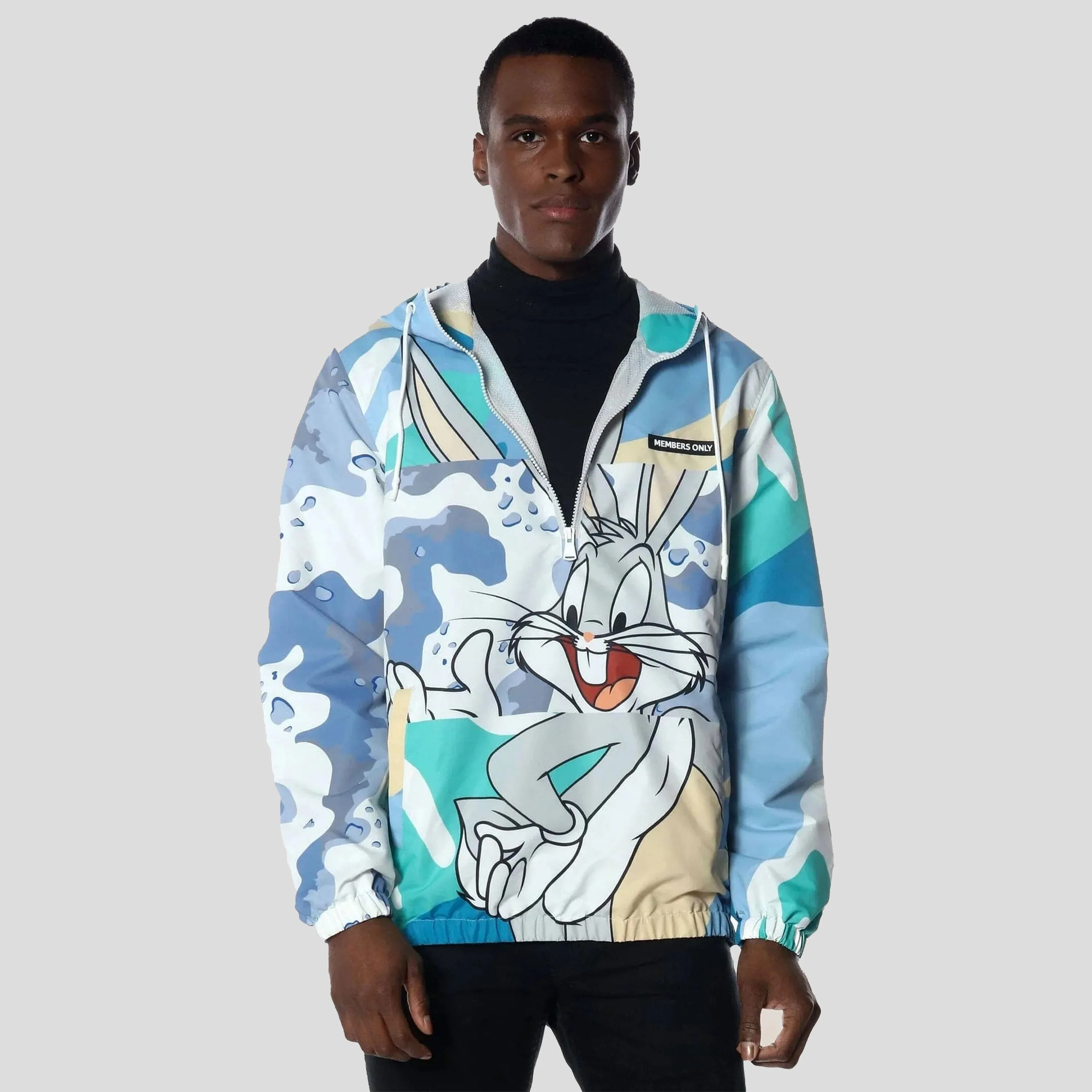 Members Only Men's Bugs Patchwork Windbreaker Jacket