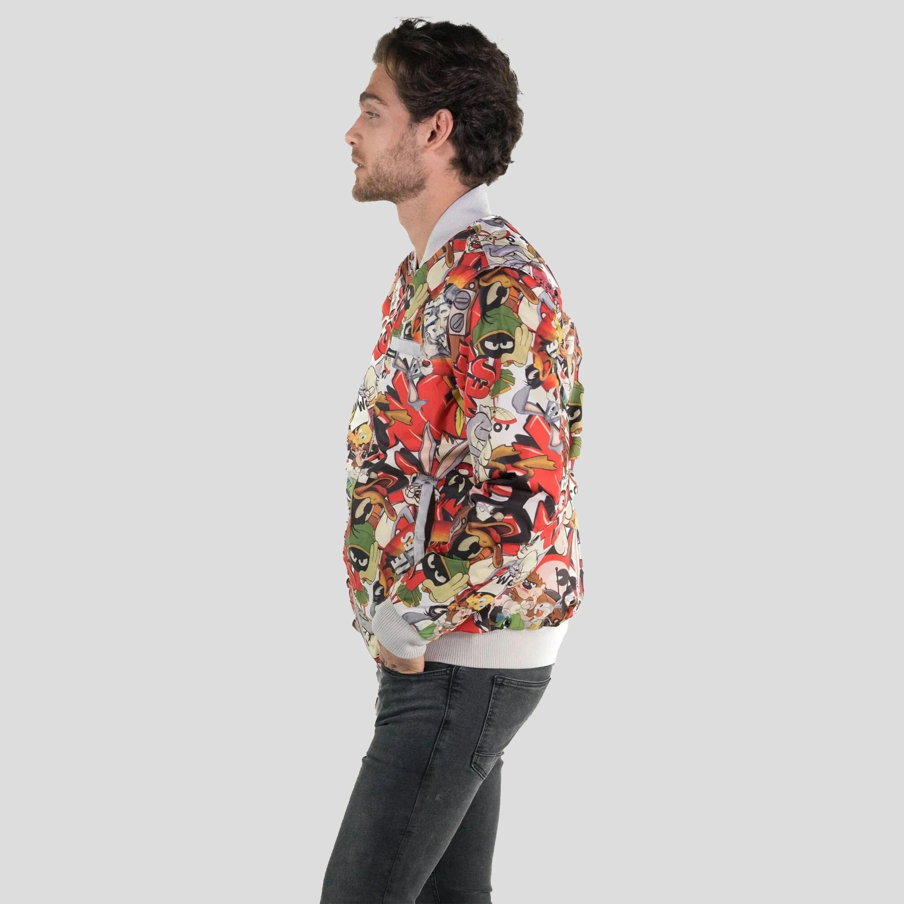 Members Only Men's Looney Tunes Vintage Mash Print Jacket