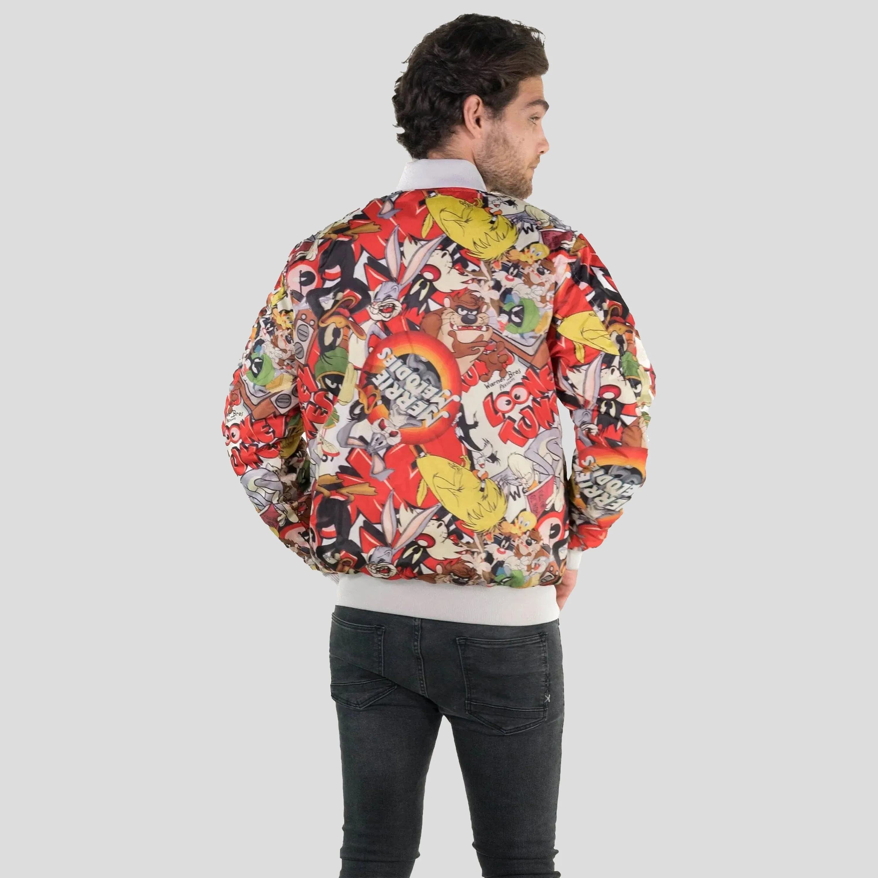 Members Only Men's Looney Tunes Vintage Mash Print Jacket