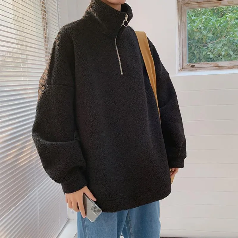 Men Winter Plush Loose Cotton Coat