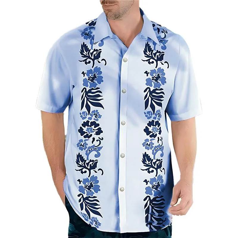 Men's Casual Loose Printed Short Sleeve Shirt 55229746YM