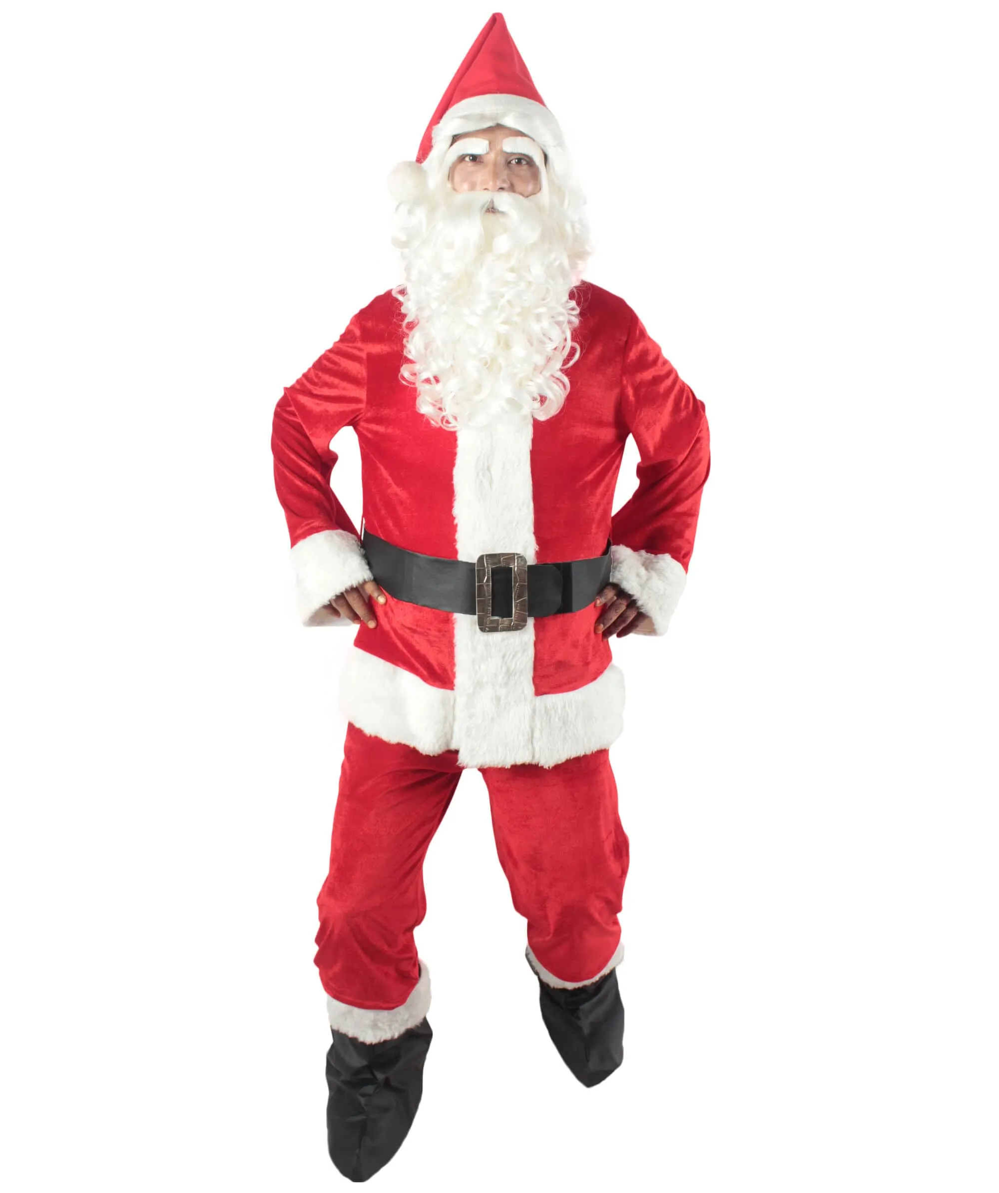 Men's Christmas Santa Body Suit Costume Bundle