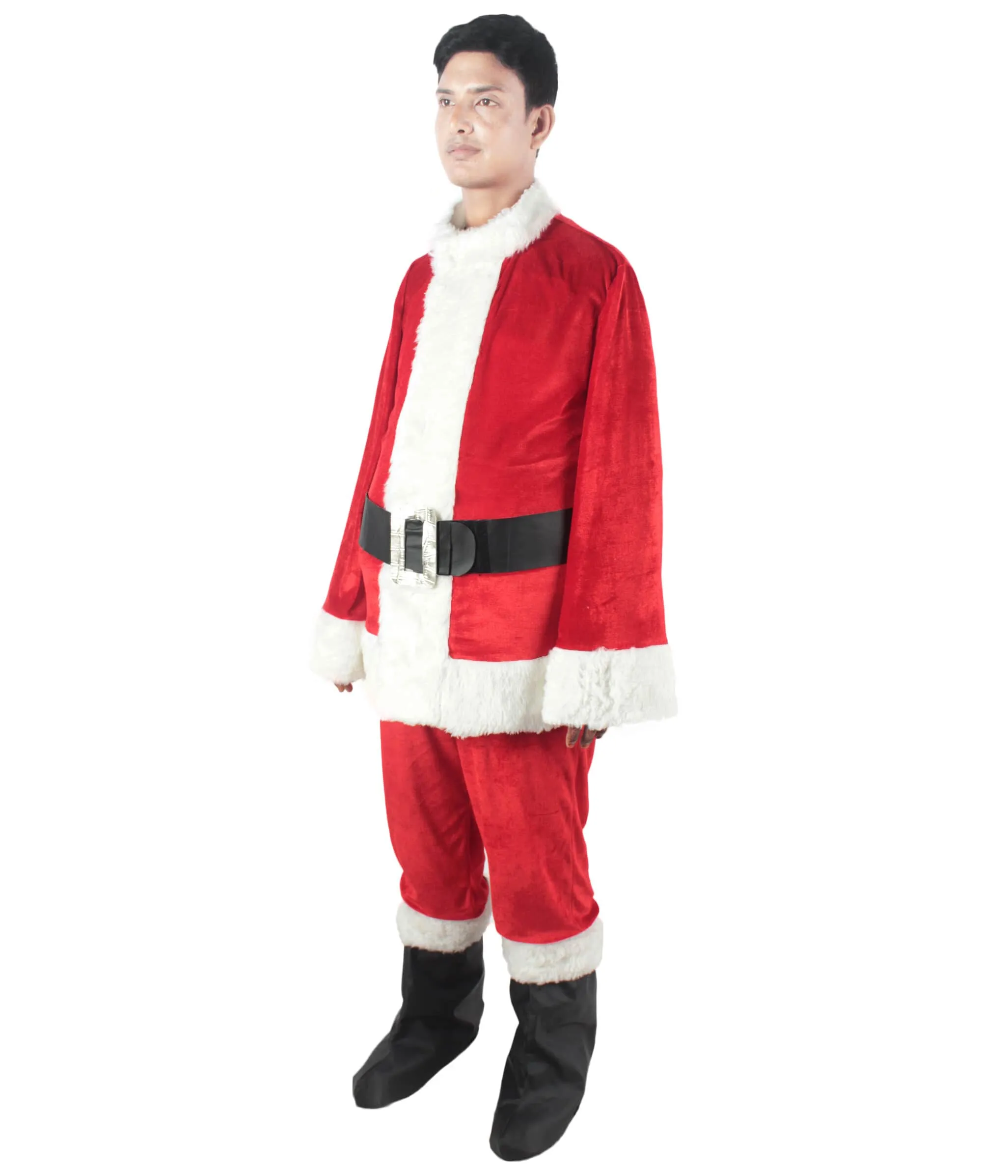 Men's Christmas Santa Body Suit Costume Bundle