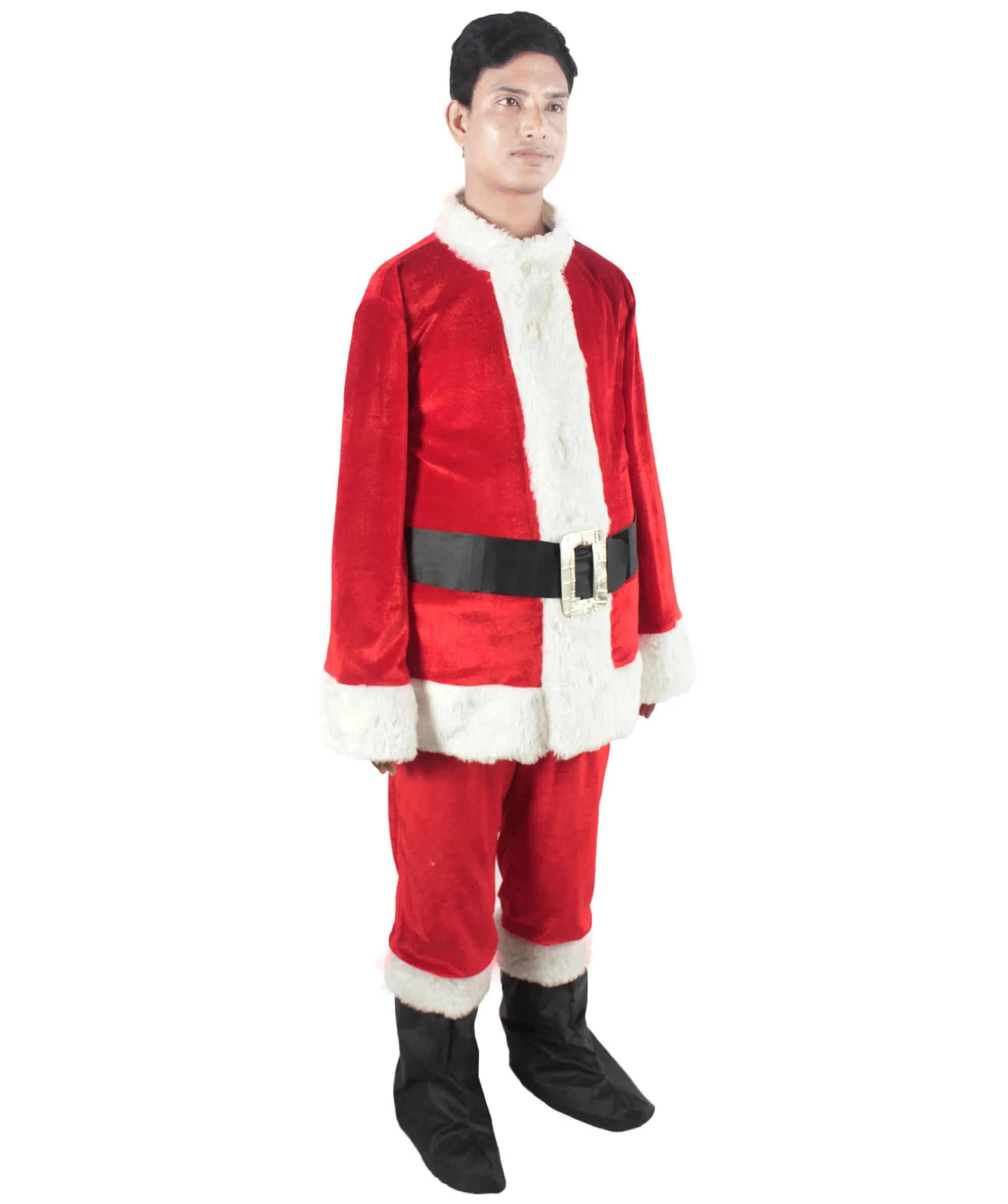 Men's Christmas Santa Body Suit Costume Bundle