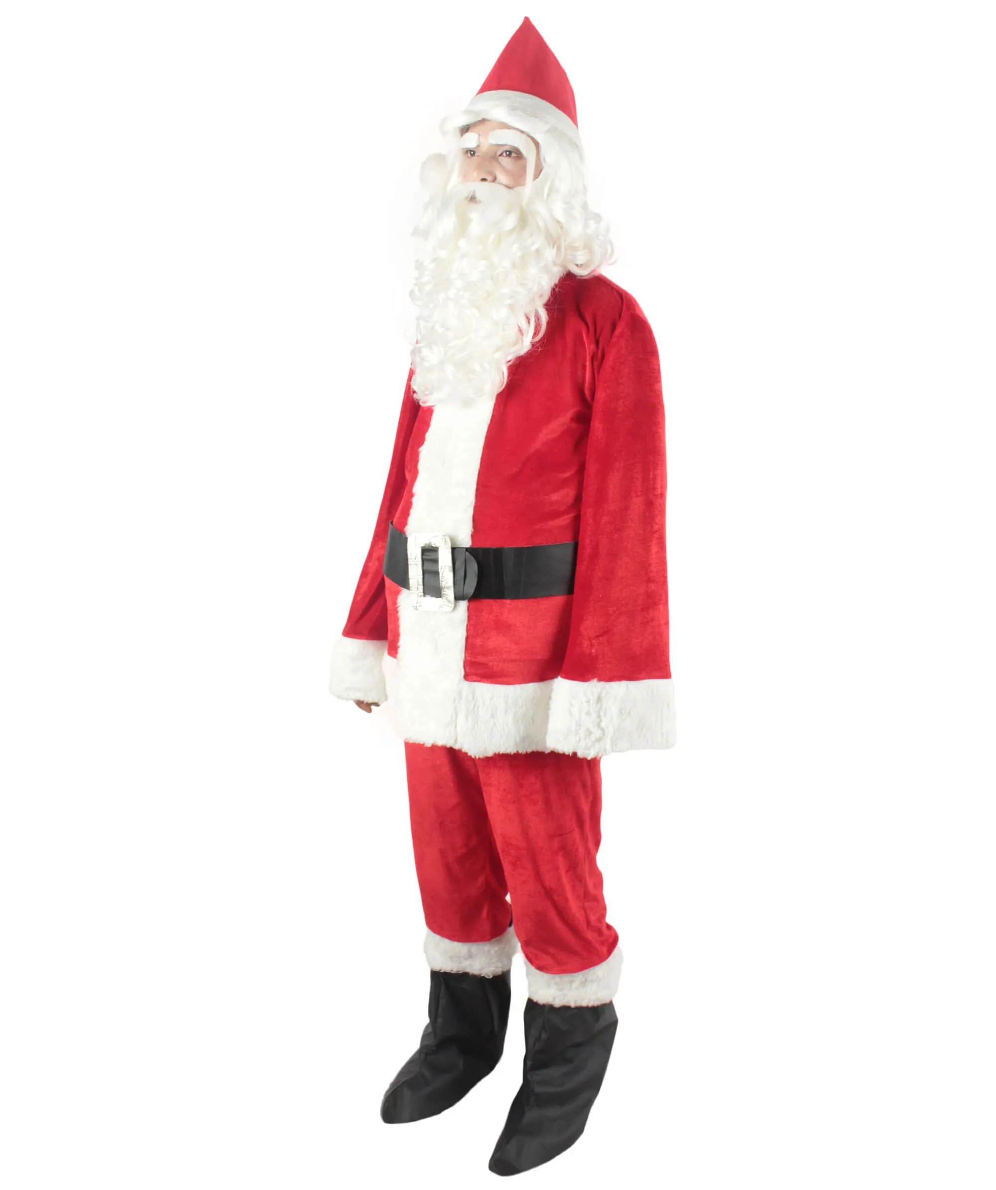 Men's Christmas Santa Body Suit Costume Bundle