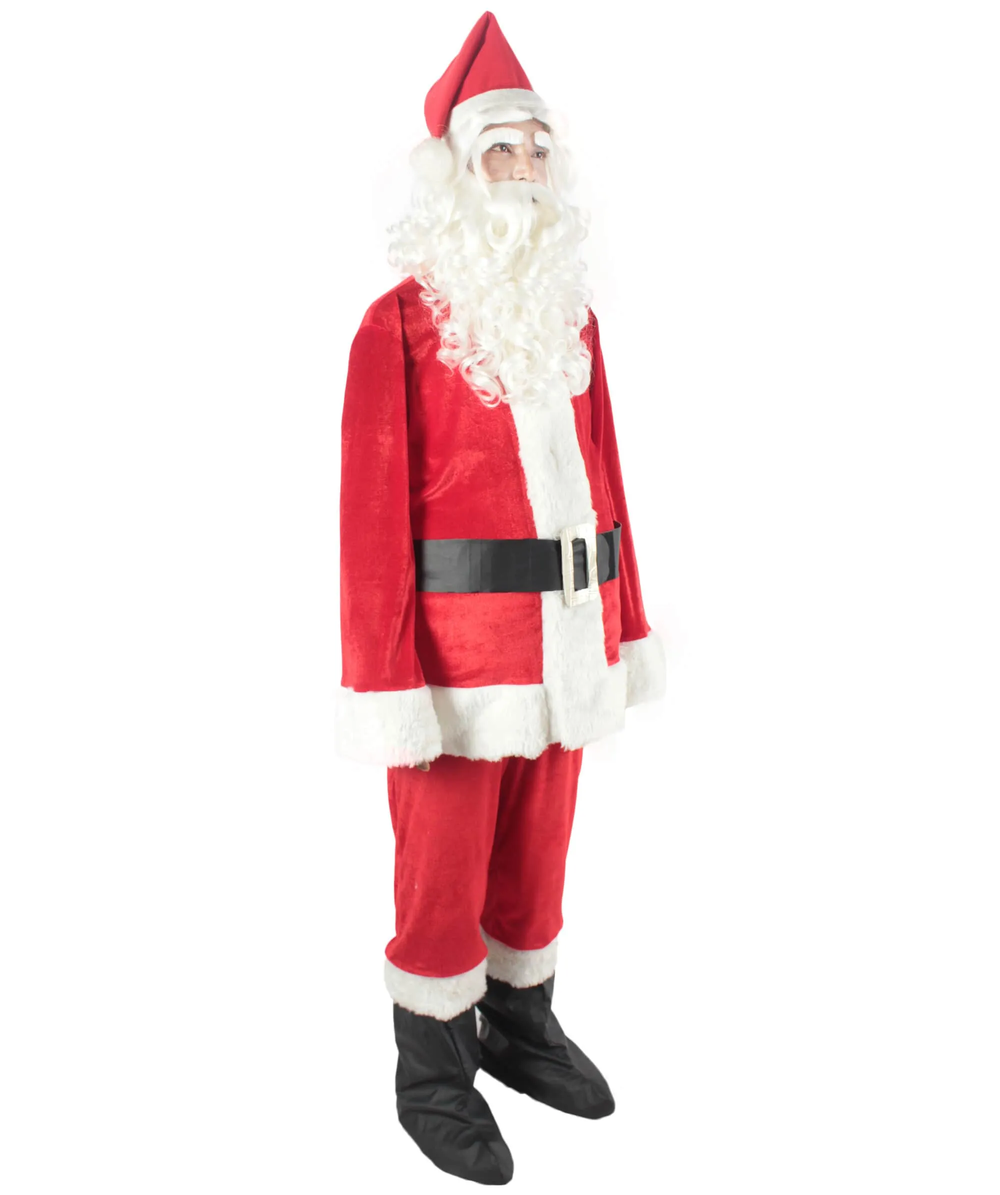 Men's Christmas Santa Body Suit Costume Bundle