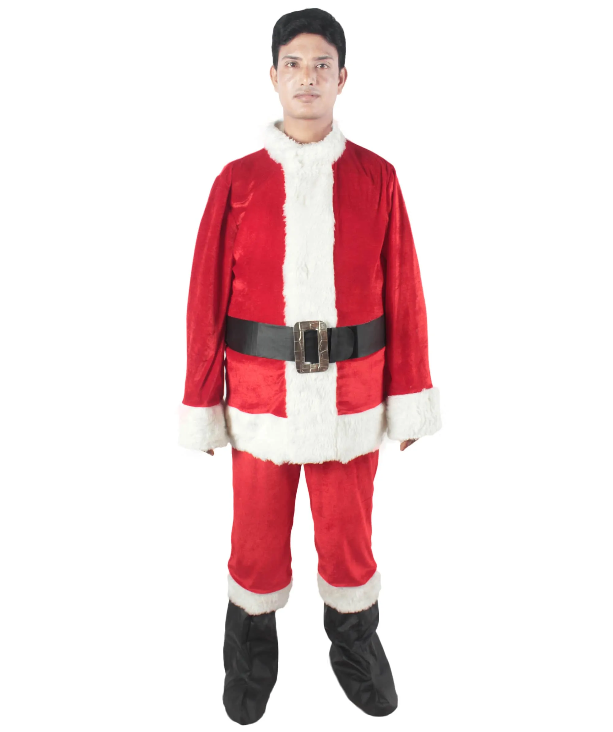 Men's Christmas Santa Body Suit Costume Bundle