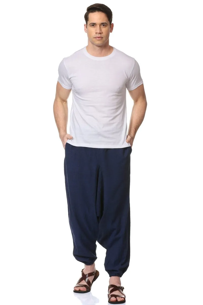 Men's Harem Pack of 2 | Dark Blue & Cream | Fits Waist Sizes 28 to 36 Inches