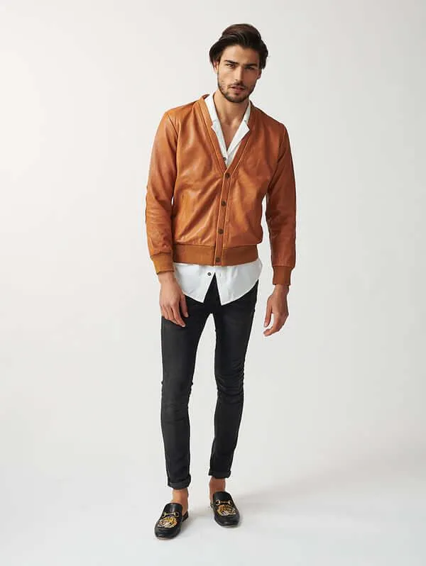 Mens Londoner Cardi Leather Jacket