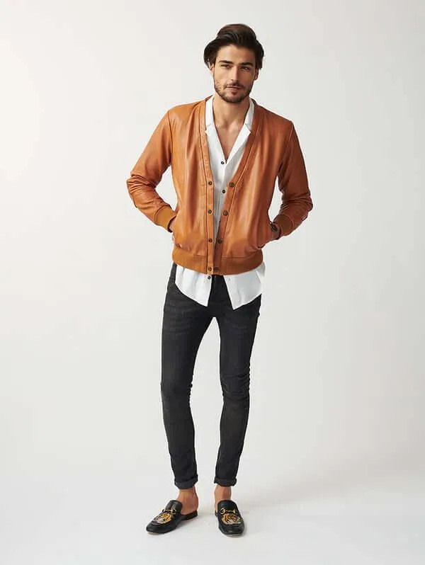 Mens Londoner Cardi Leather Jacket