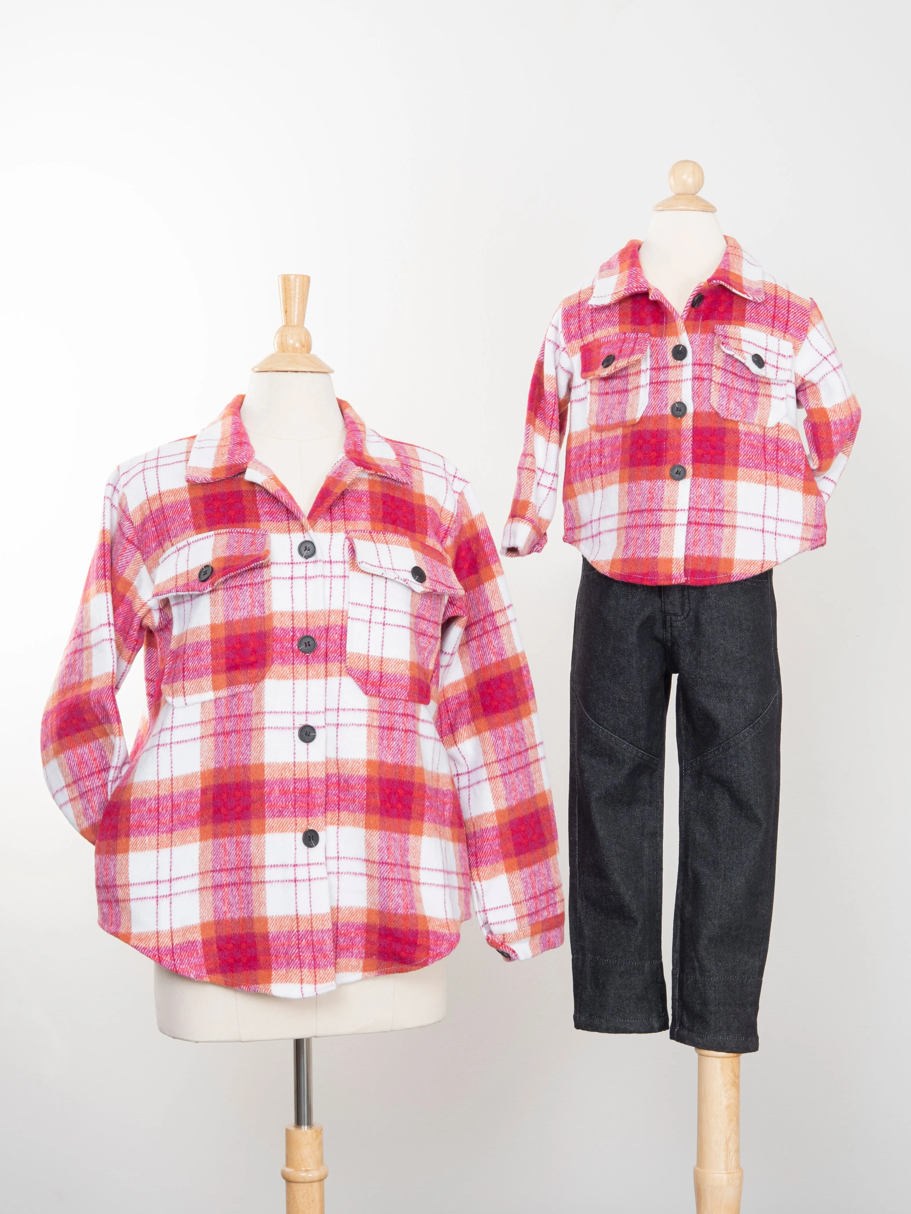 Mom & Me Magenta Plaid Flannel