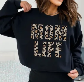 MOM LIFE SWEATSHIRT LEOPARD