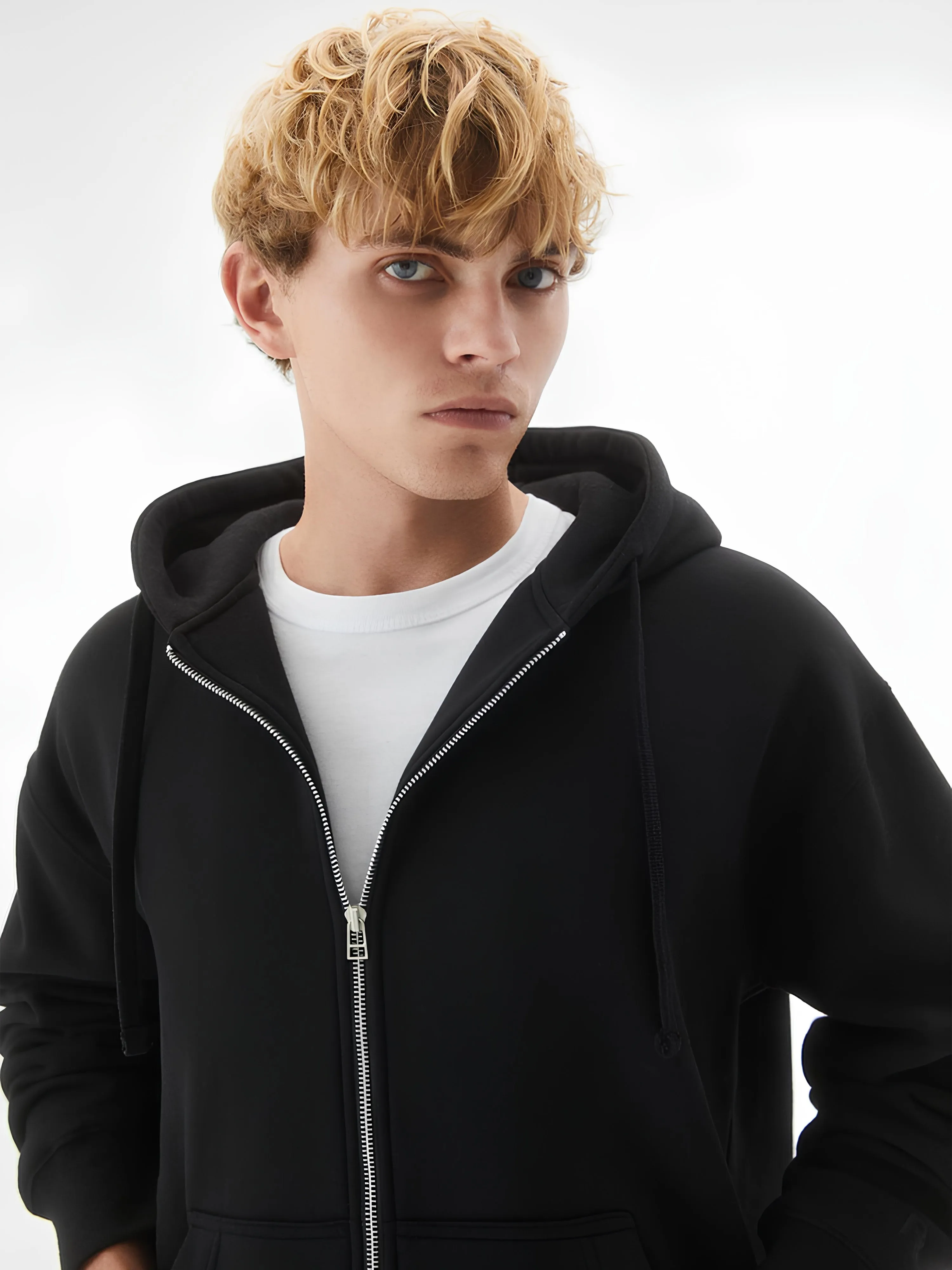 Monochrome Black Cozy Cut Hoodie Sweatshirt