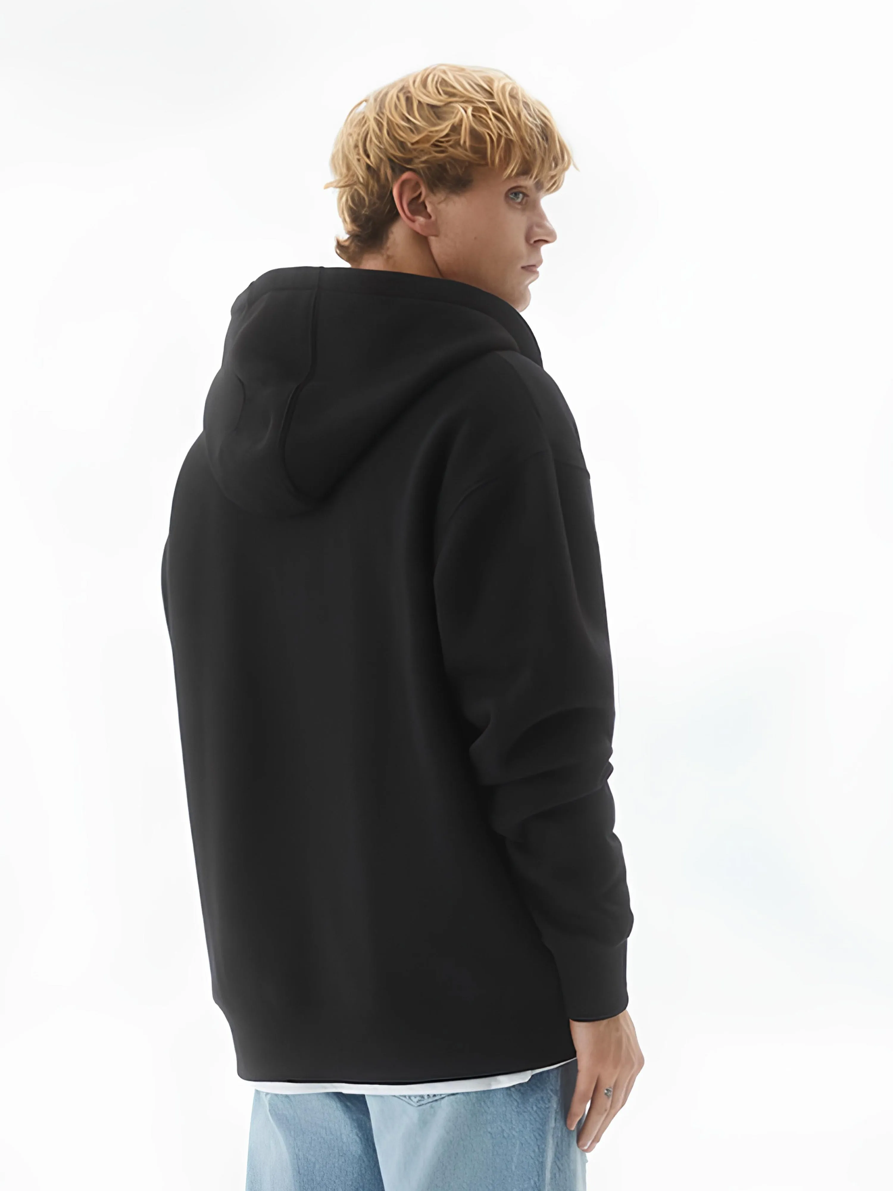 Monochrome Black Cozy Cut Hoodie Sweatshirt