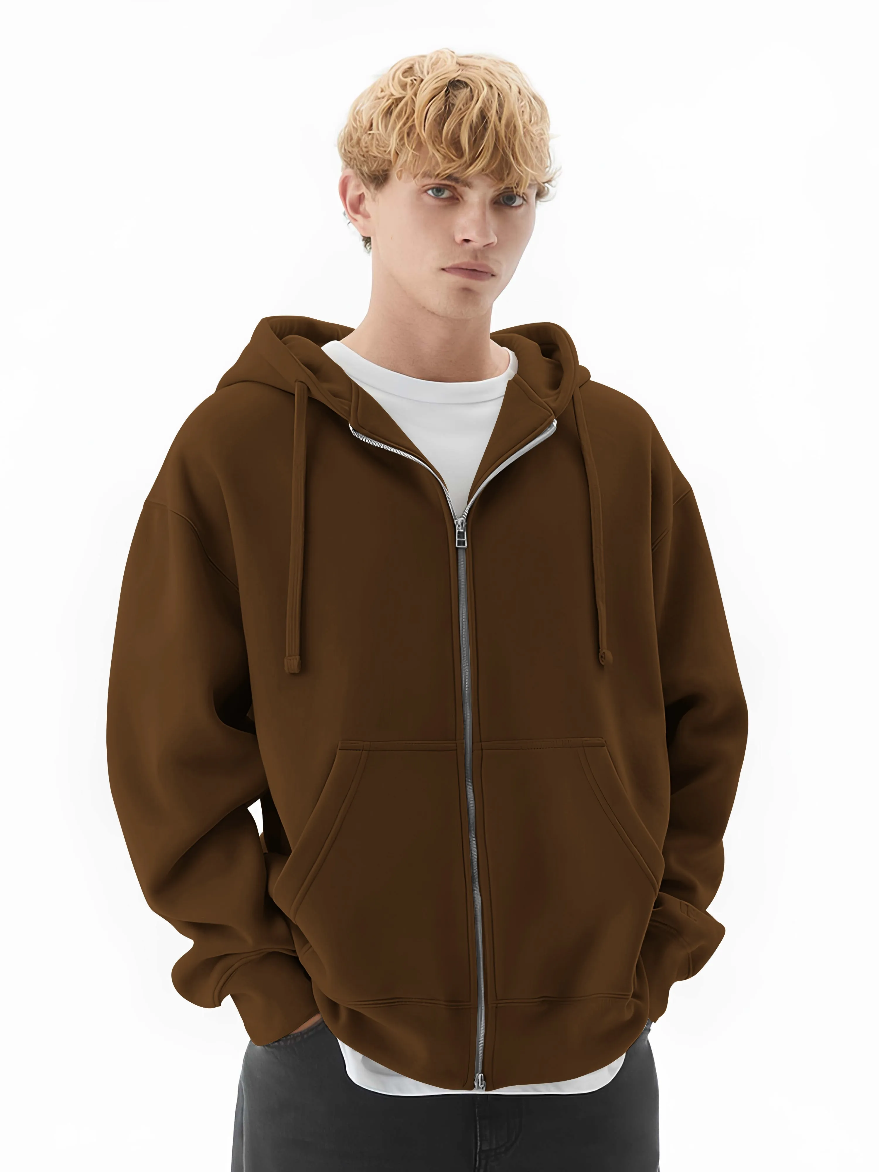 Monochrome Brown Cozy Cut Hoodie Sweatshirt