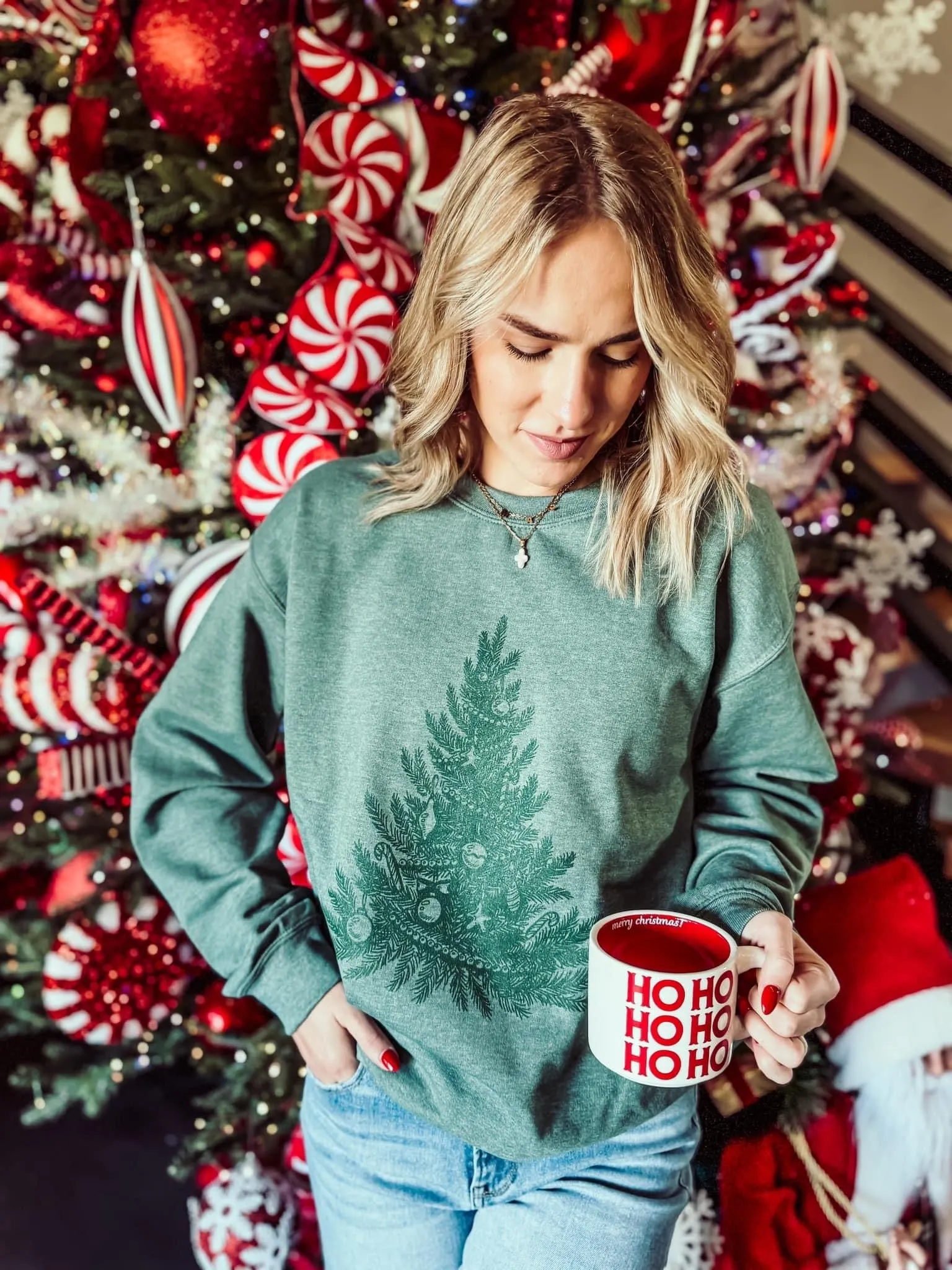 Monochrome Christmas Tree Sweatshirt