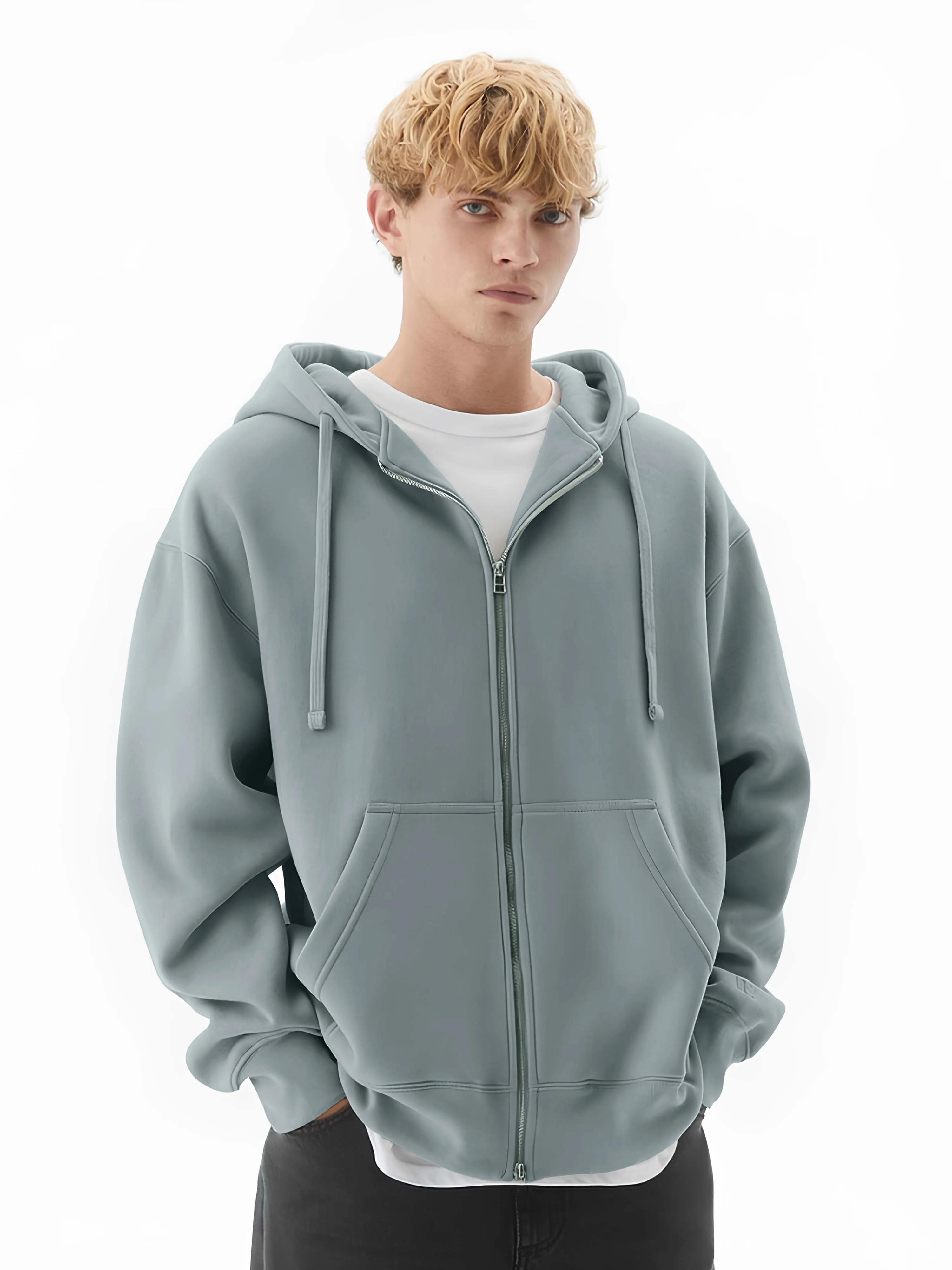 Monochrome Light Grey Cozy Cut Hoodie Sweatshirt