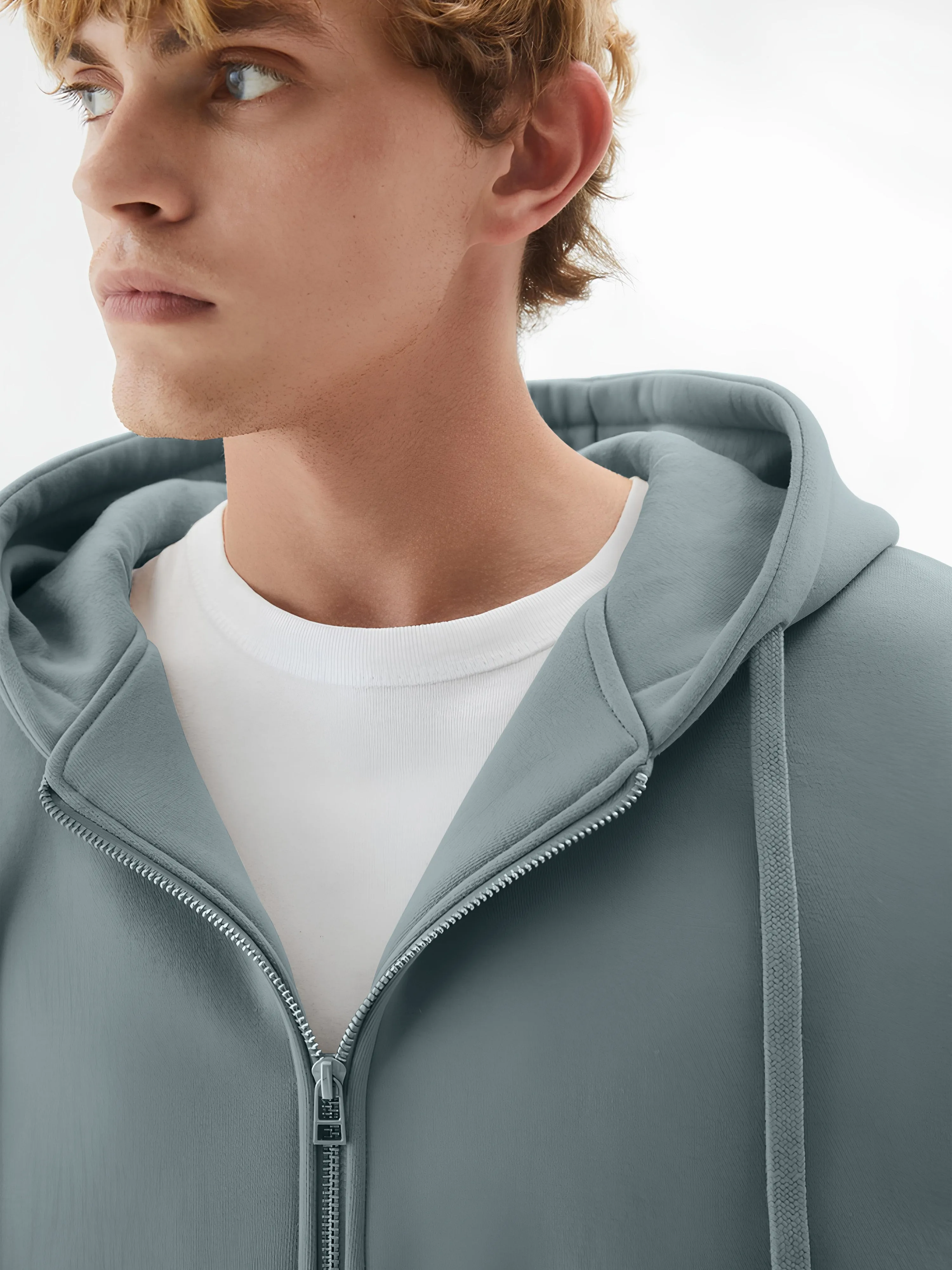 Monochrome Light Grey Cozy Cut Hoodie Sweatshirt