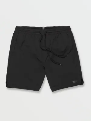 New Aged Stone Elastic Waist Shorts - Black