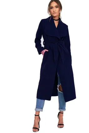 Oversized Wool Waterfall Trench Jacket Coat