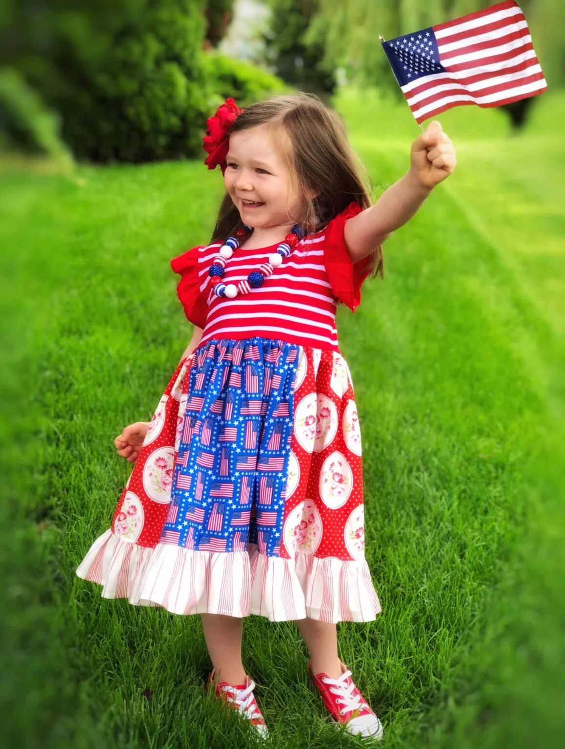 Patriotic Floral dress