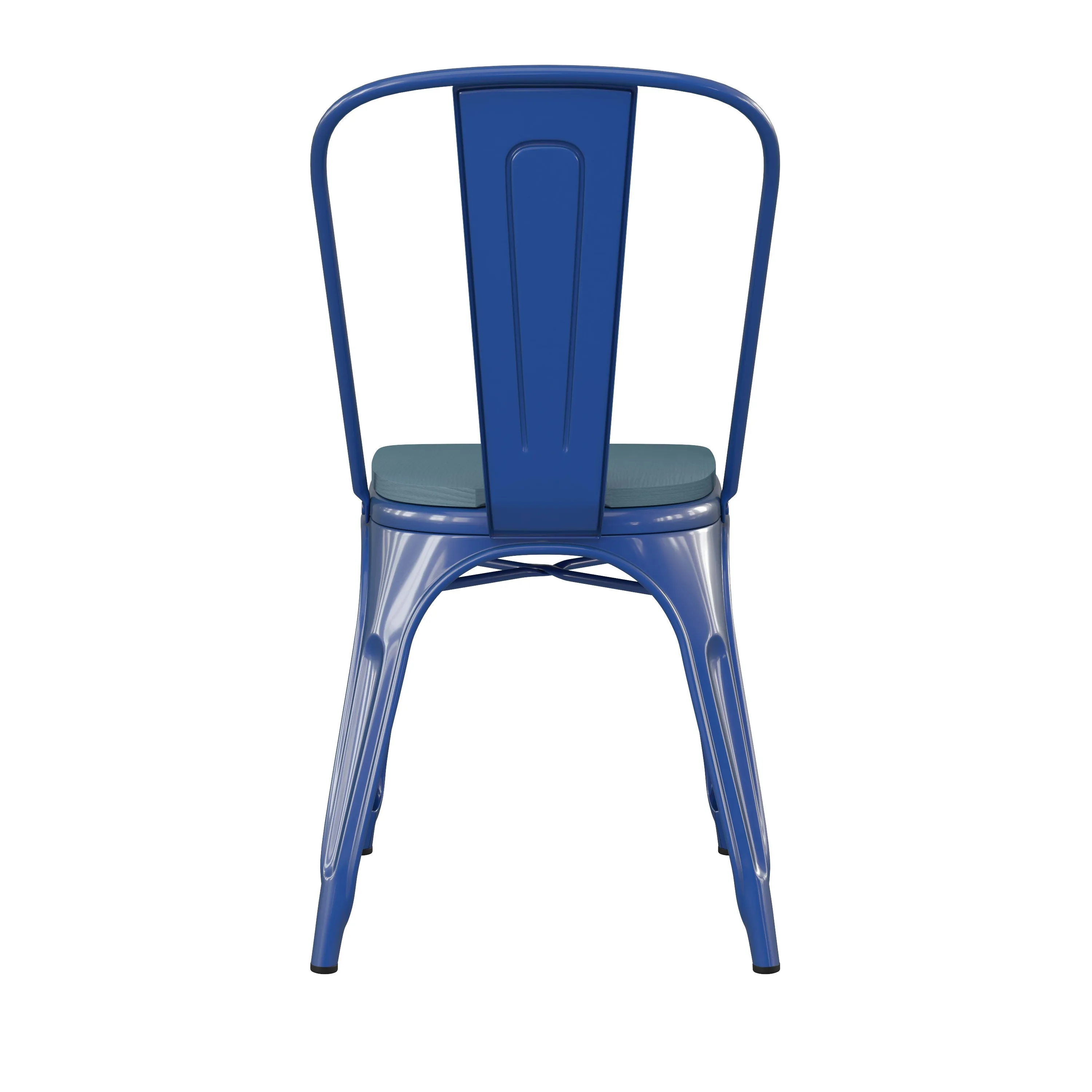 Perry Commercial Grade Metal Indoor-Outdoor Stackable Chair with All-Weather Polystyrene Seat