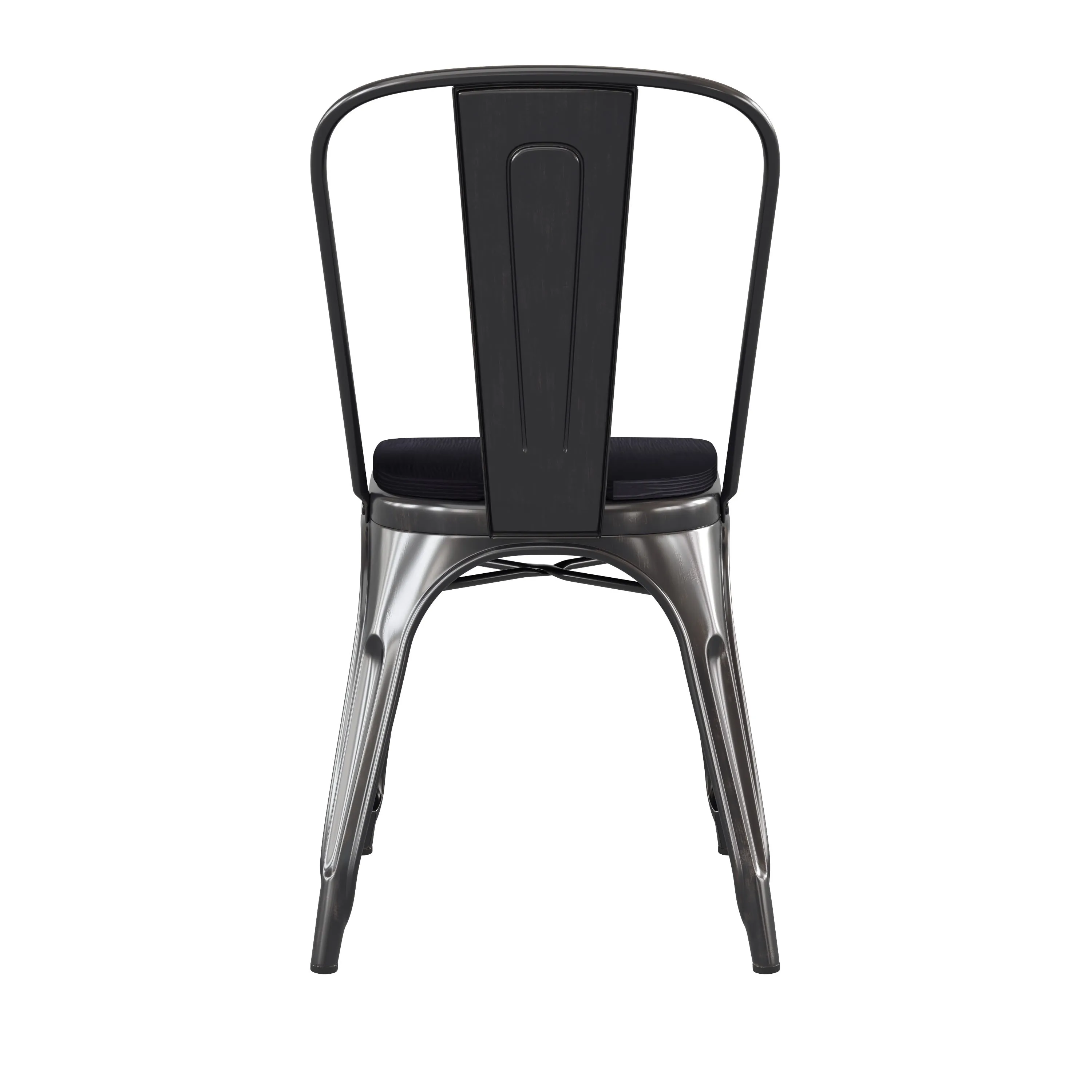 Perry Commercial Grade Metal Indoor-Outdoor Stackable Chair with All-Weather Polystyrene Seat