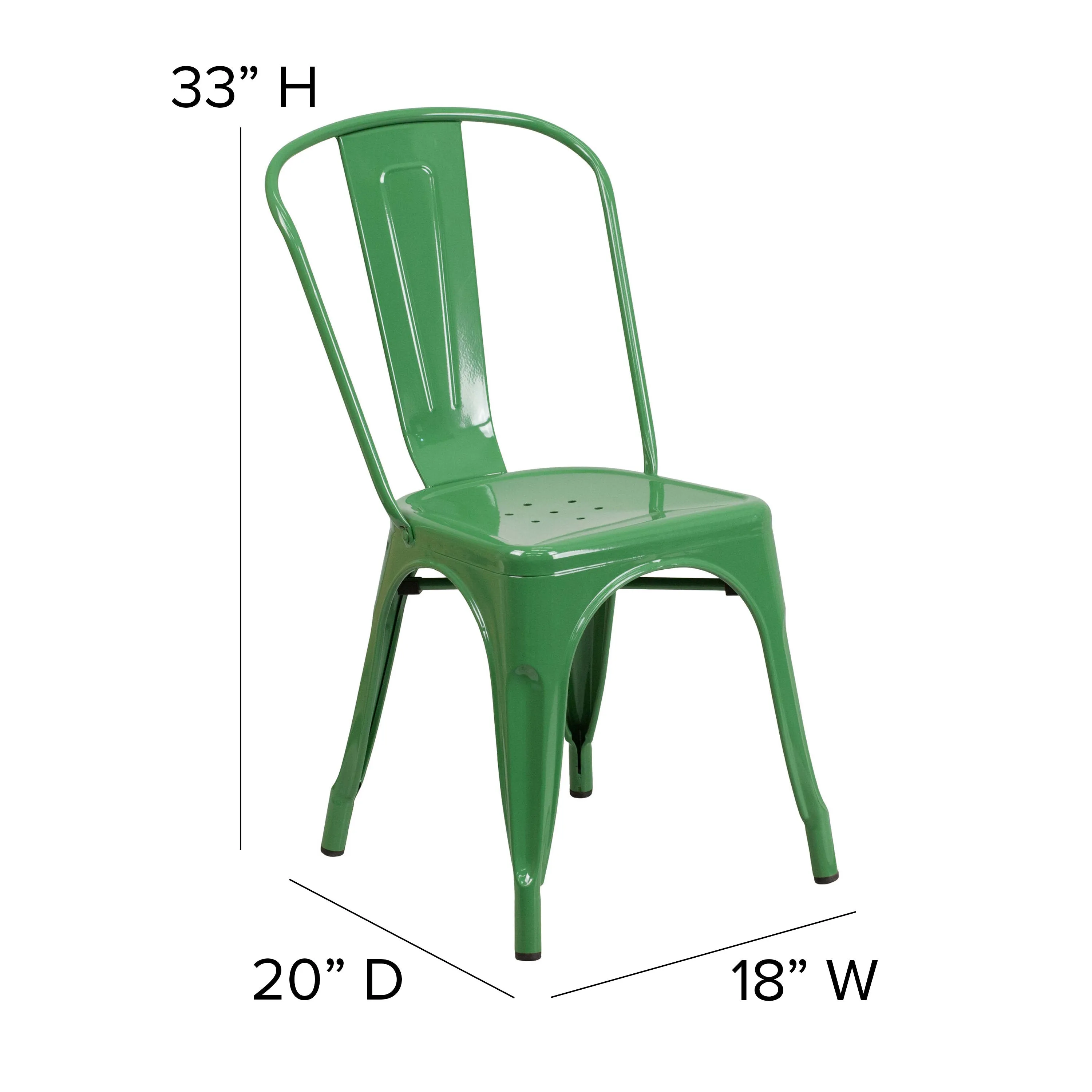 Perry Commercial Grade Metal Indoor-Outdoor Stackable Chair with All-Weather Polystyrene Seat