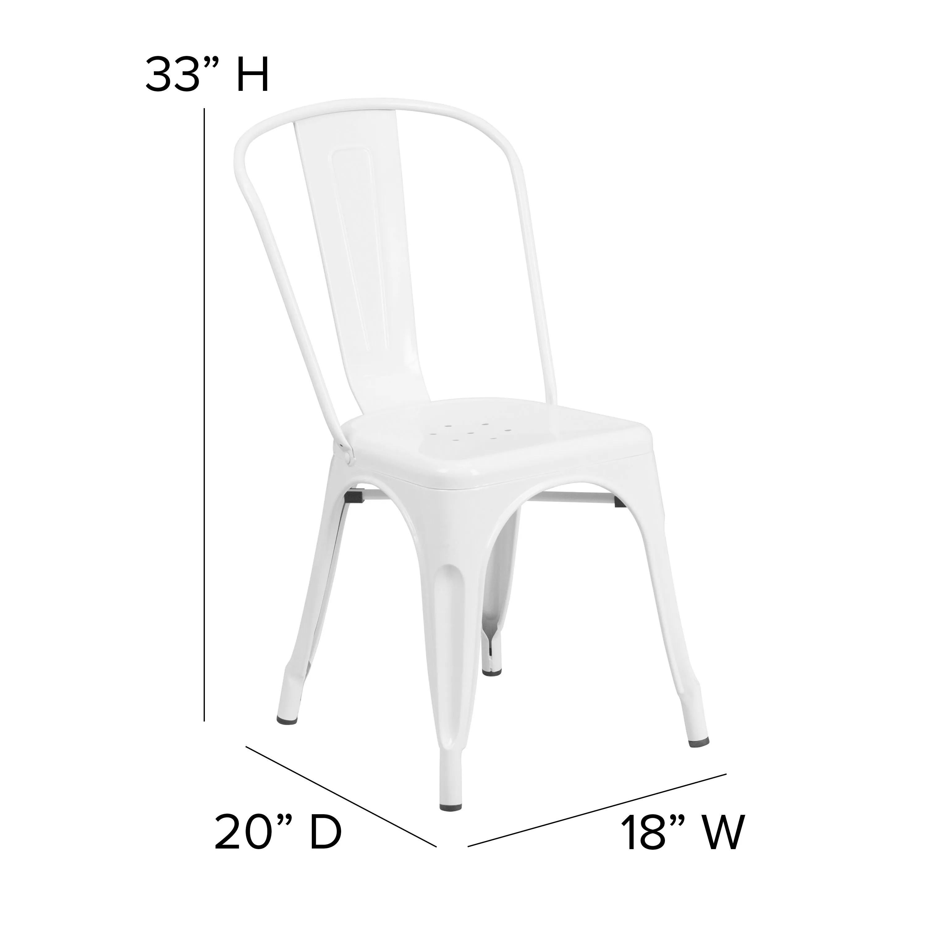 Perry Commercial Grade Metal Indoor-Outdoor Stackable Chair with All-Weather Polystyrene Seat