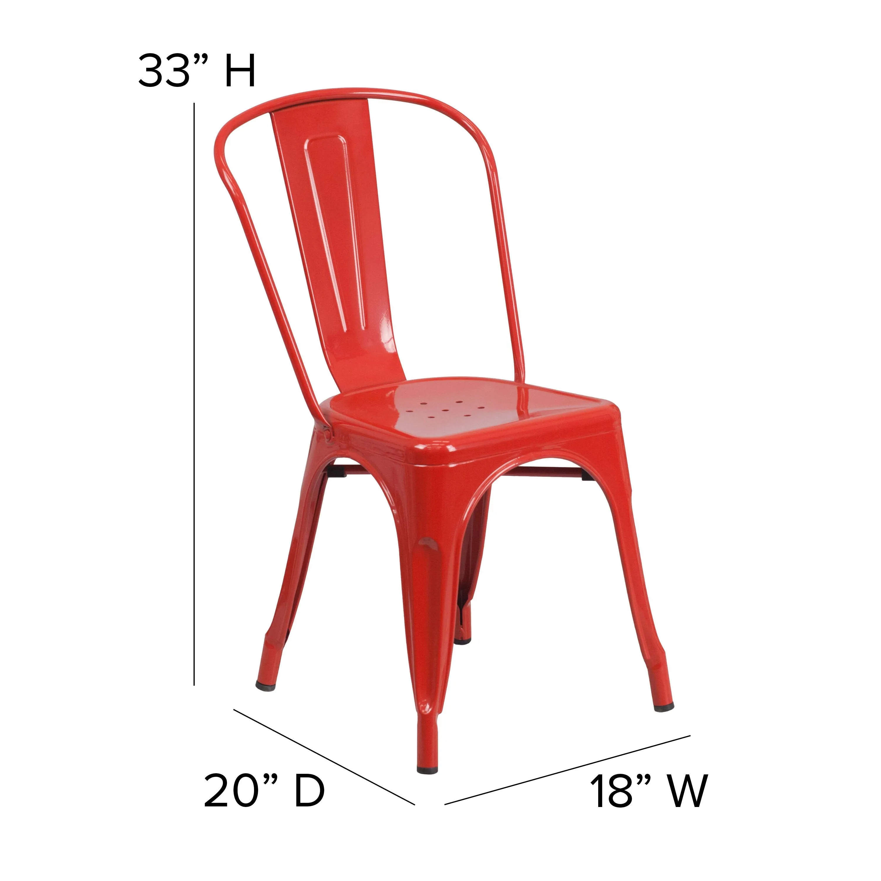 Perry Commercial Grade Metal Indoor-Outdoor Stackable Chair with All-Weather Polystyrene Seat