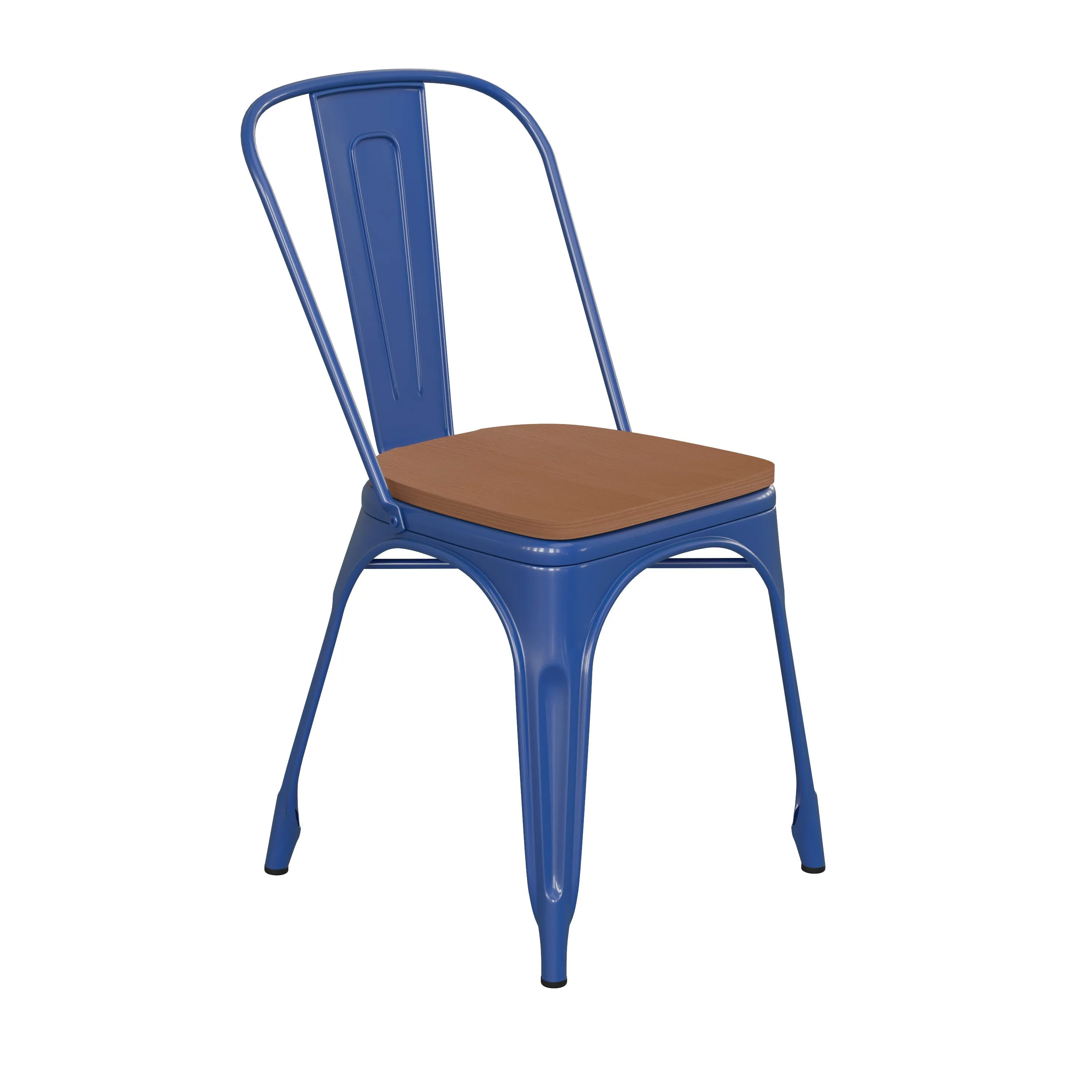 Perry Commercial Grade Metal Indoor-Outdoor Stackable Chair with All-Weather Polystyrene Seat