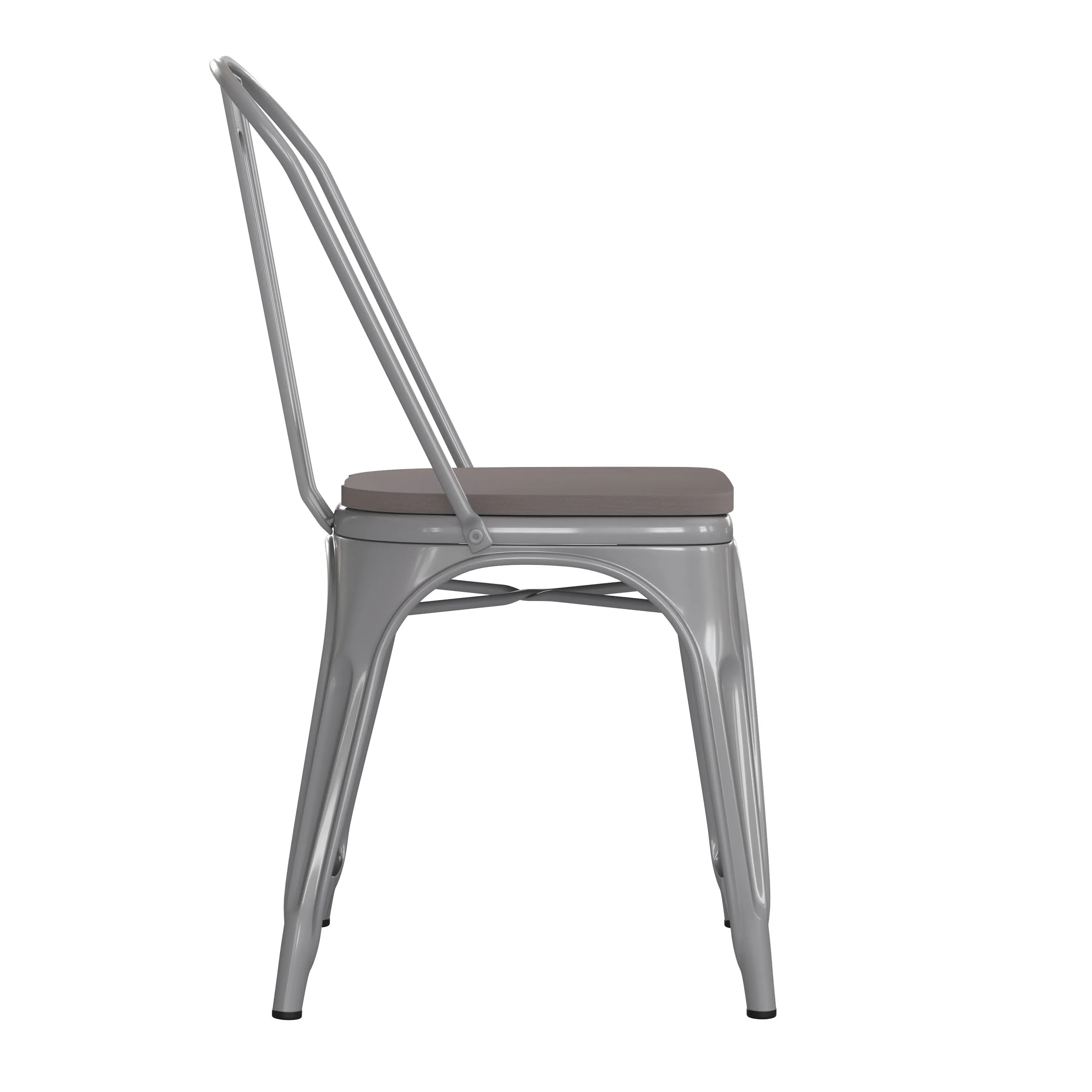 Perry Commercial Grade Metal Indoor-Outdoor Stackable Chair with All-Weather Polystyrene Seat