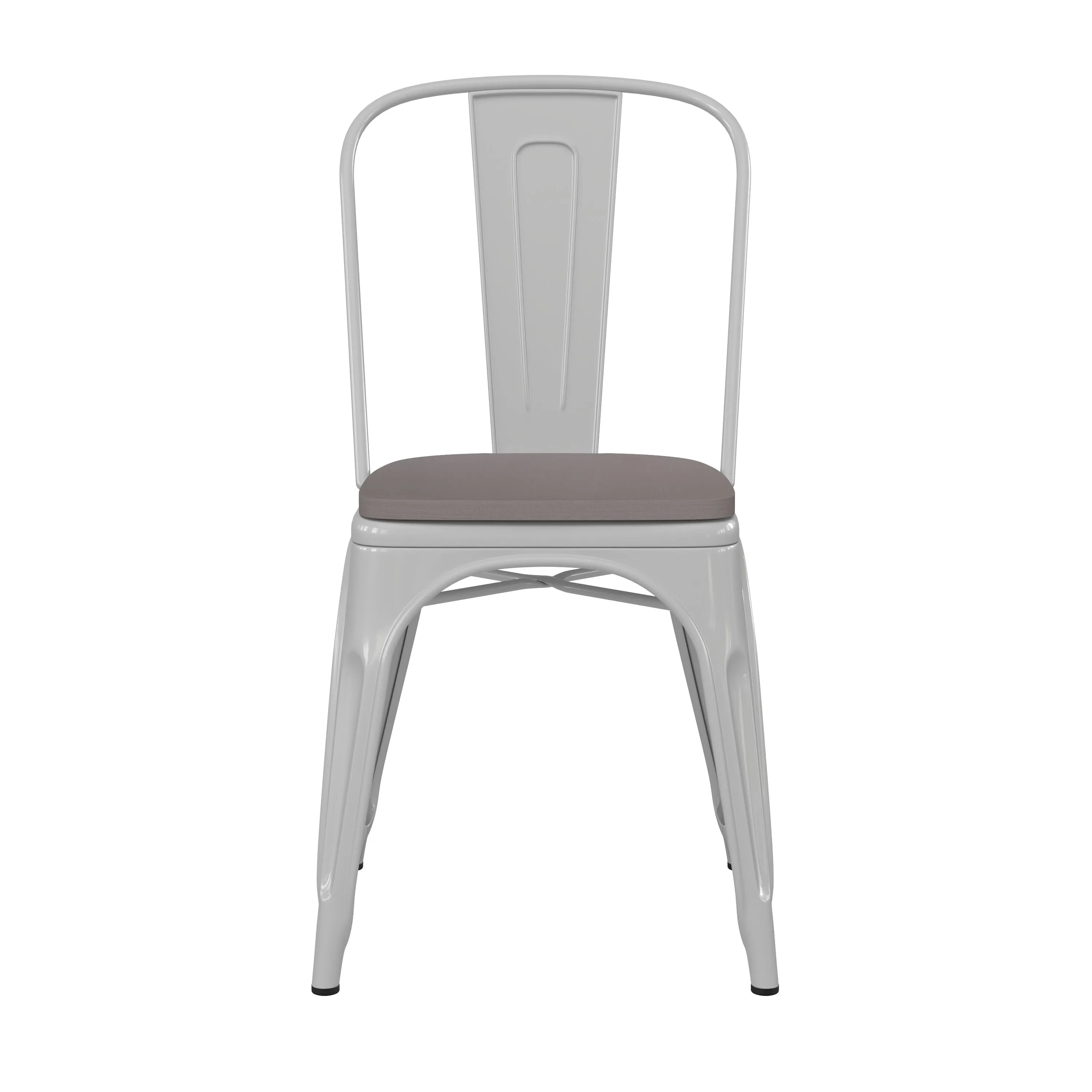 Perry Commercial Grade Metal Indoor-Outdoor Stackable Chair with All-Weather Polystyrene Seat