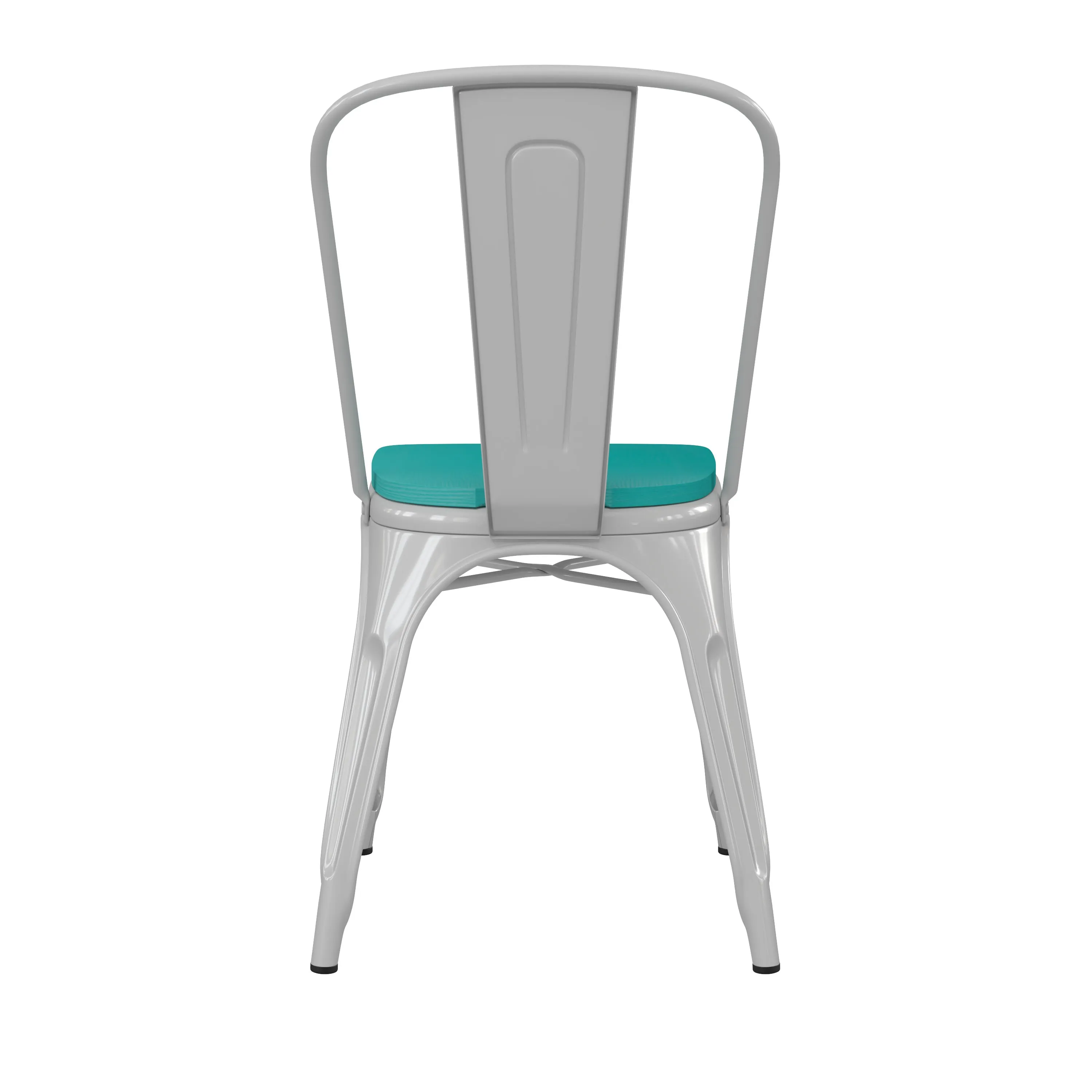 Perry Commercial Grade Metal Indoor-Outdoor Stackable Chair with All-Weather Polystyrene Seat