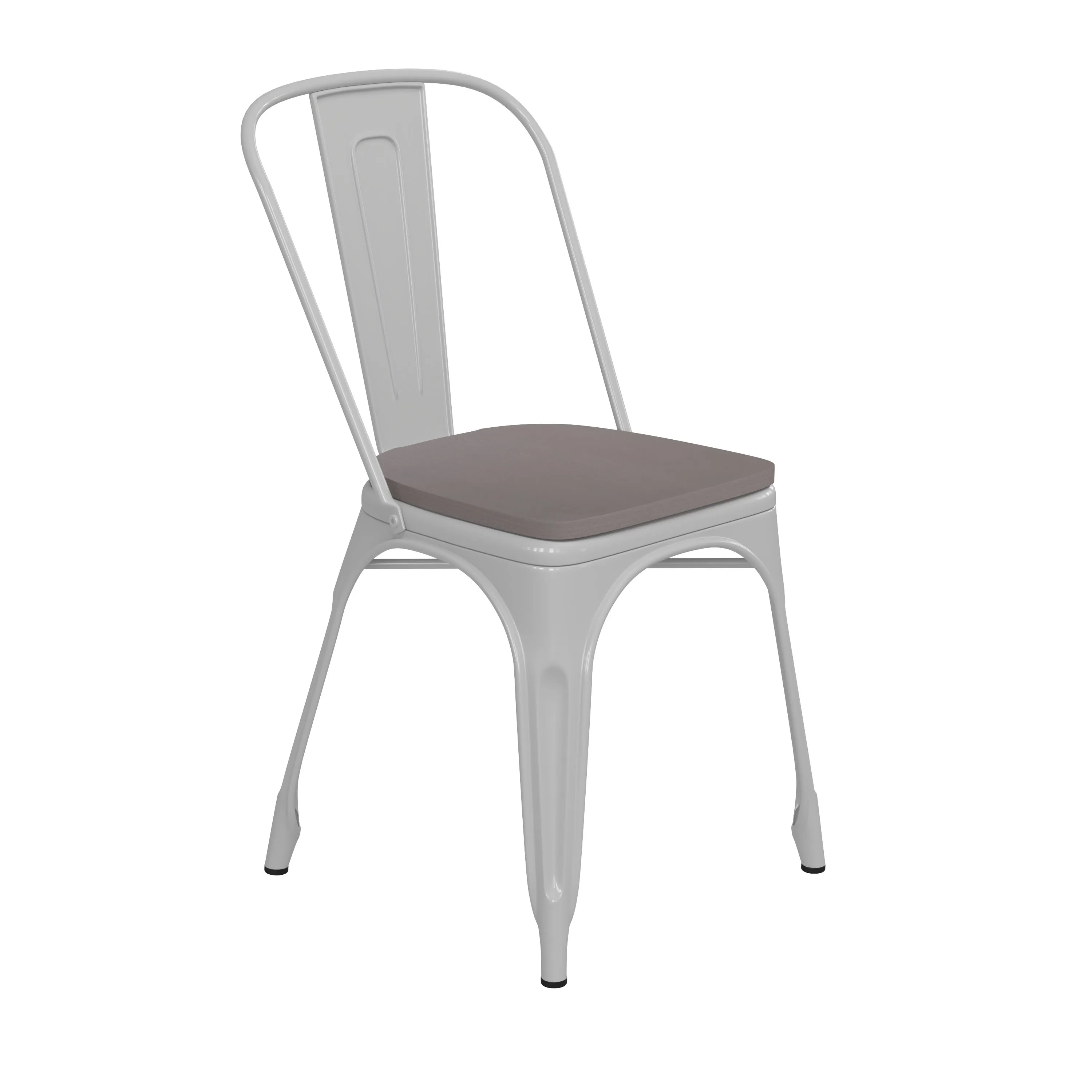 Perry Commercial Grade Metal Indoor-Outdoor Stackable Chair with All-Weather Polystyrene Seat