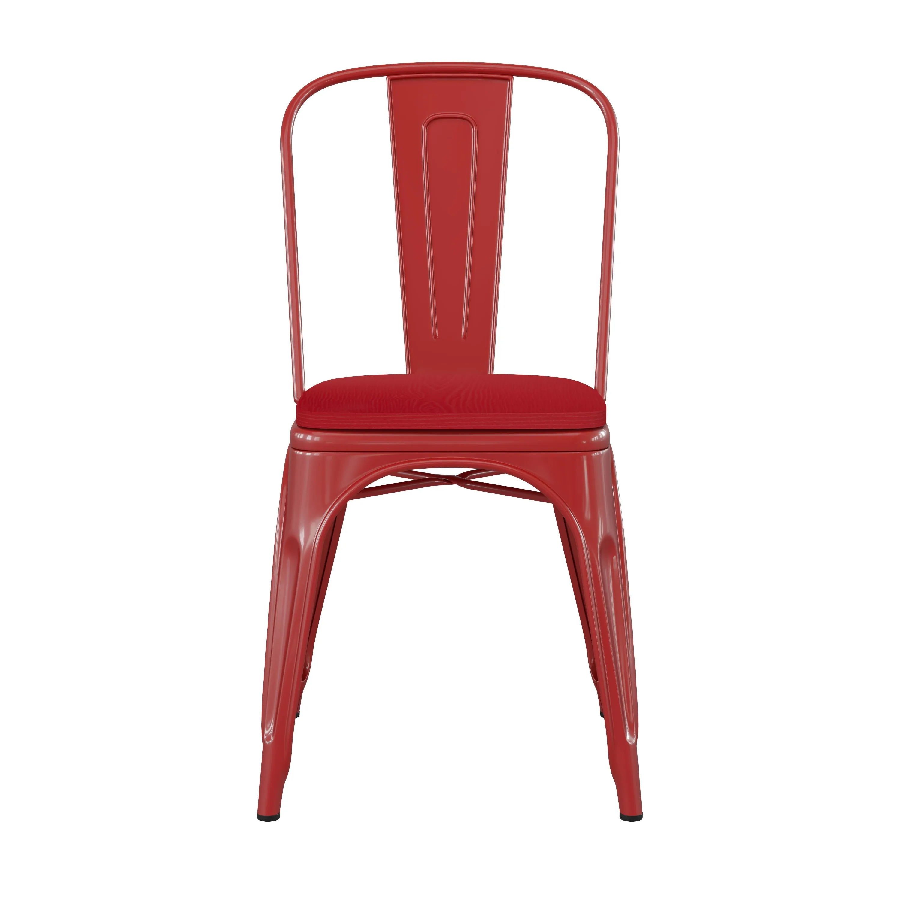 Perry Commercial Grade Metal Indoor-Outdoor Stackable Chair with All-Weather Polystyrene Seat