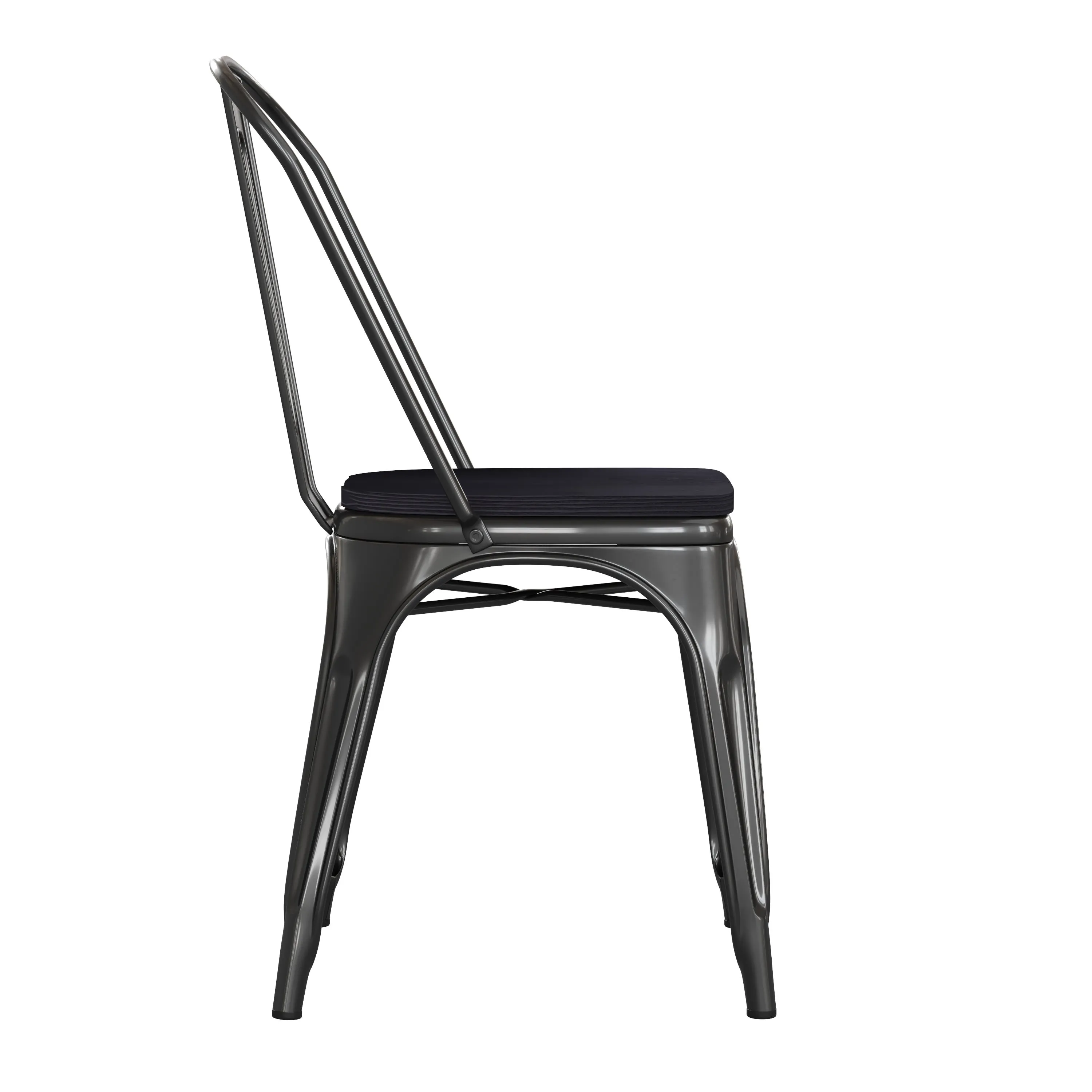 Perry Commercial Grade Metal Indoor-Outdoor Stackable Chair with All-Weather Polystyrene Seat