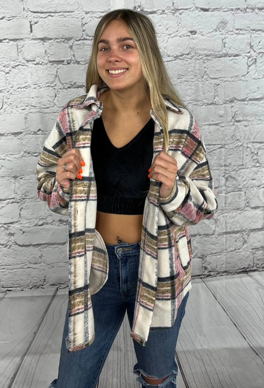 Plaid overshirt jacket