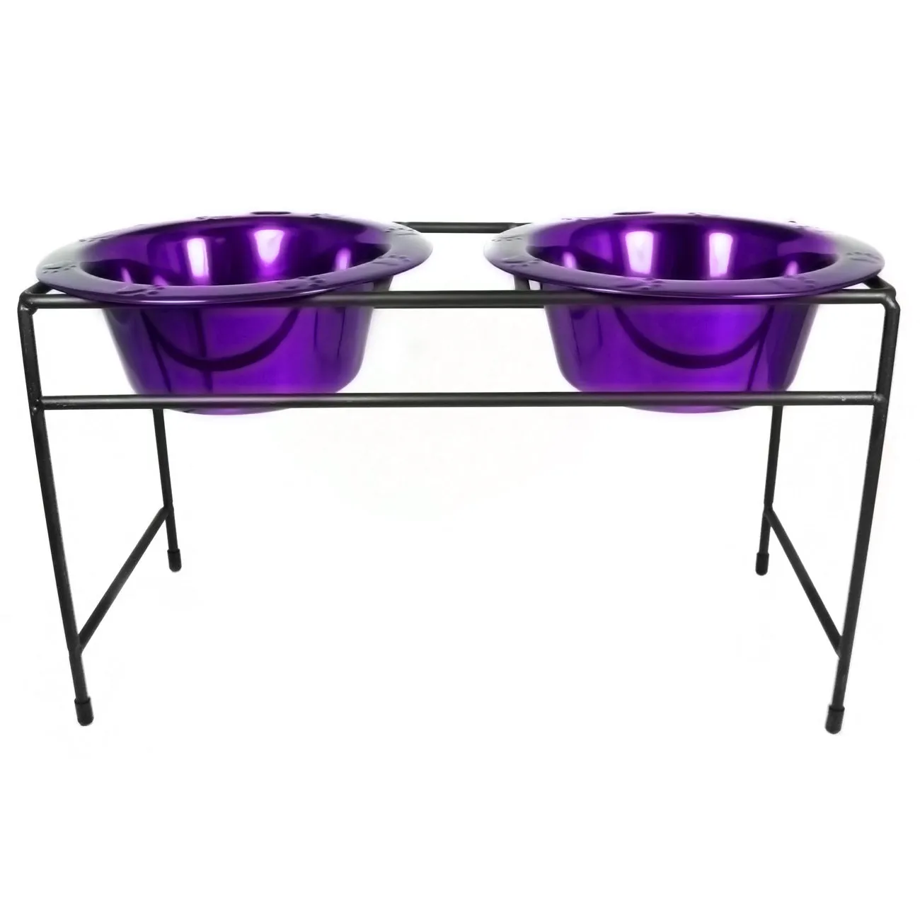 Platinum Pets Modern Double Raised Feeder Wide Rimmed Dog Bowl (2 x 4 Cups)