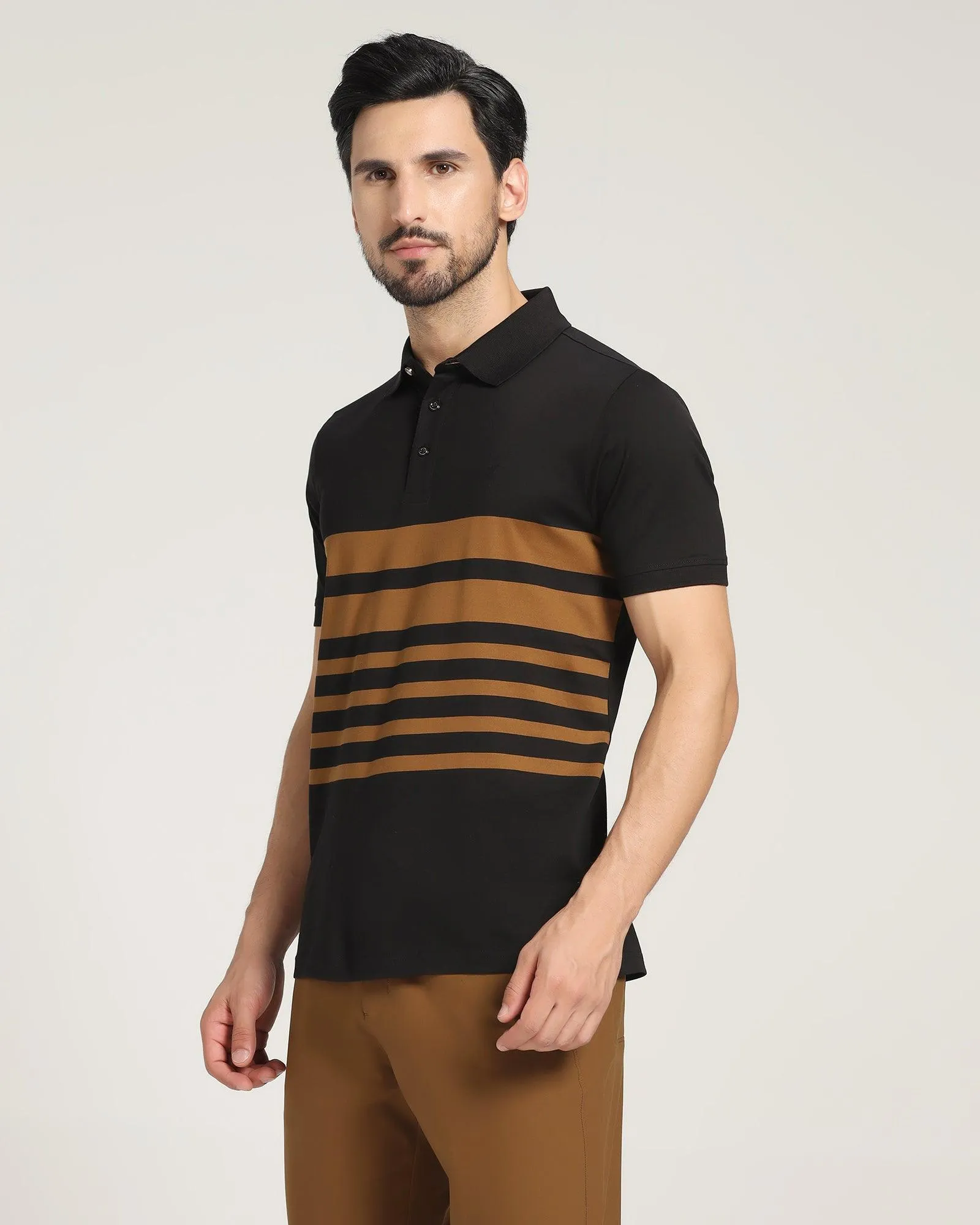 Polo Black Striped T-Shirt - Hop