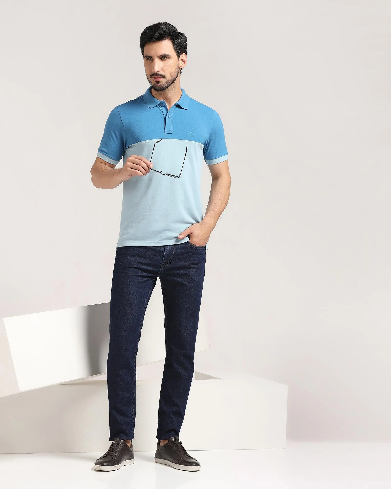 Polo Celestial Blue Solid T-Shirt - Bailey