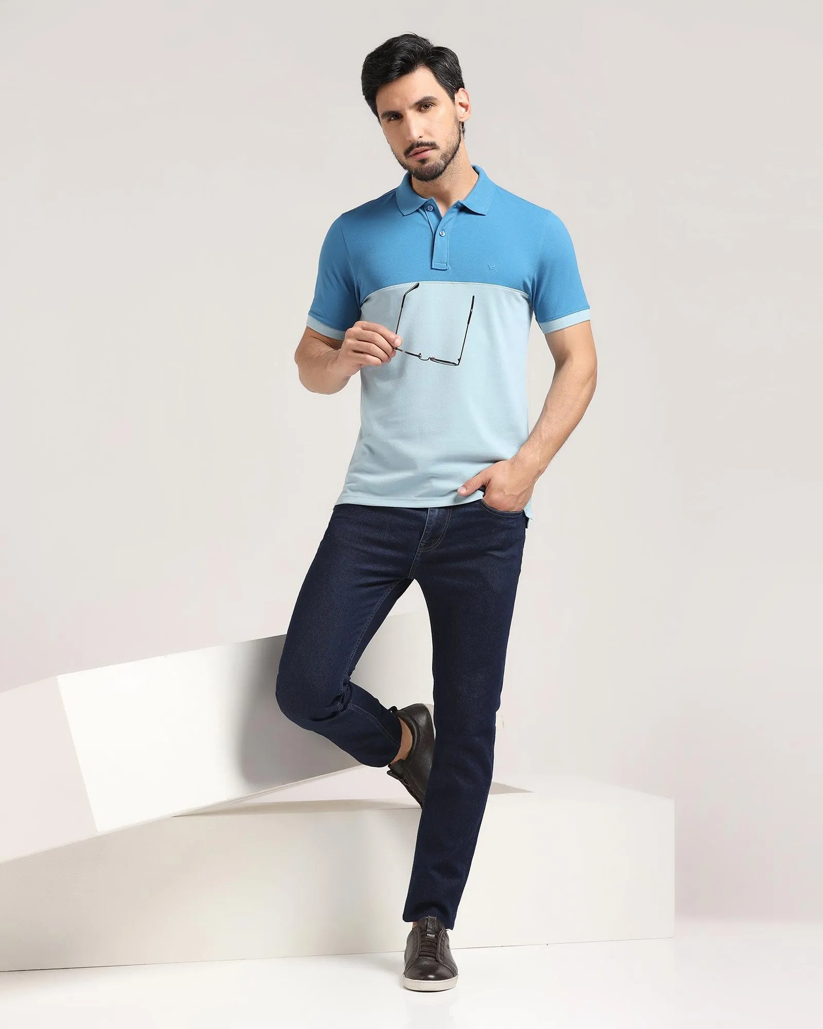 Polo Celestial Blue Solid T-Shirt - Bailey