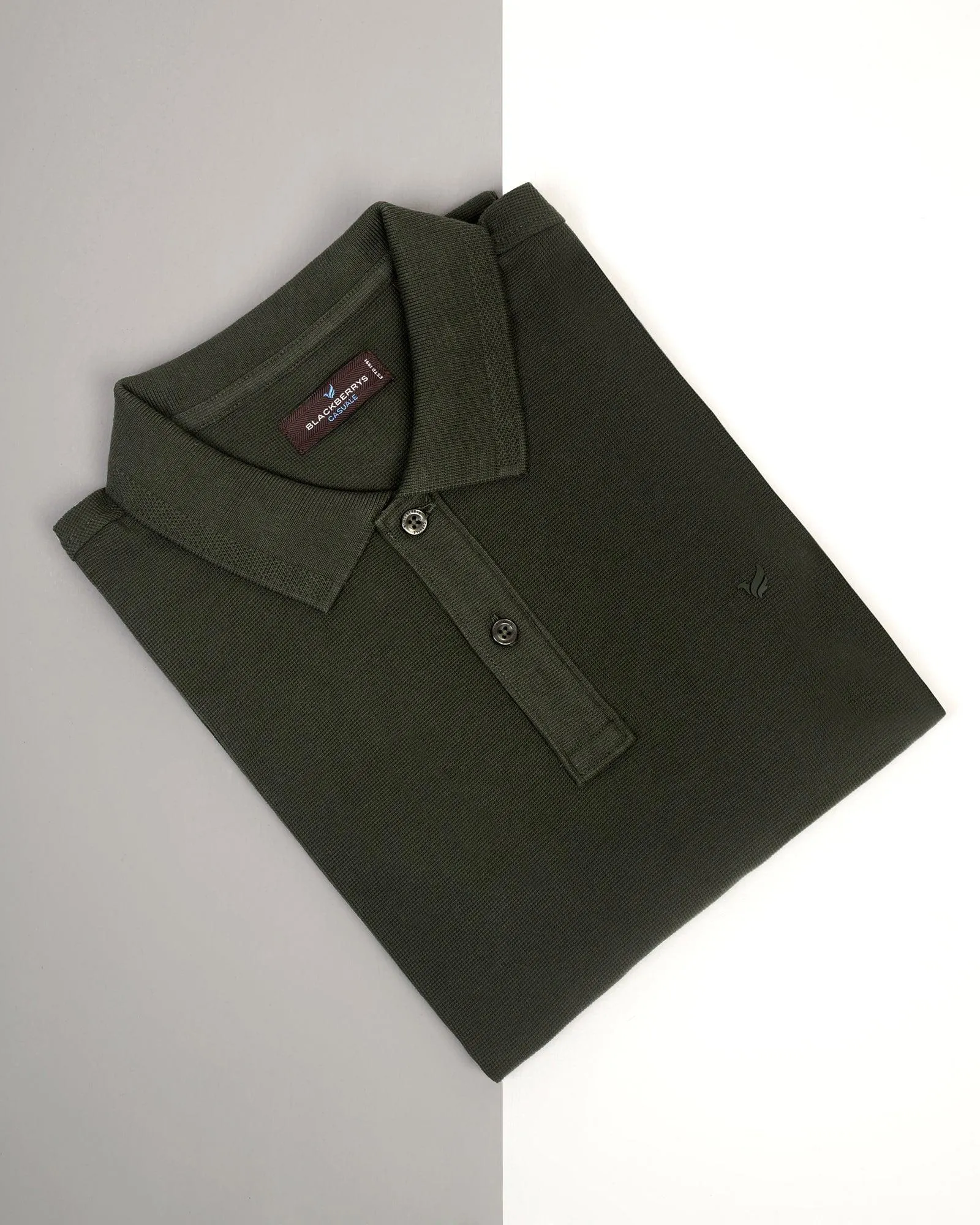 Polo Green Textured T-Shirt - Jacob