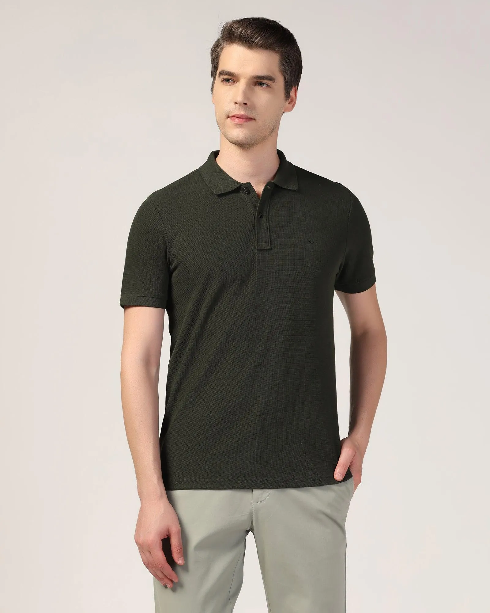 Polo Green Textured T-Shirt - Jacob