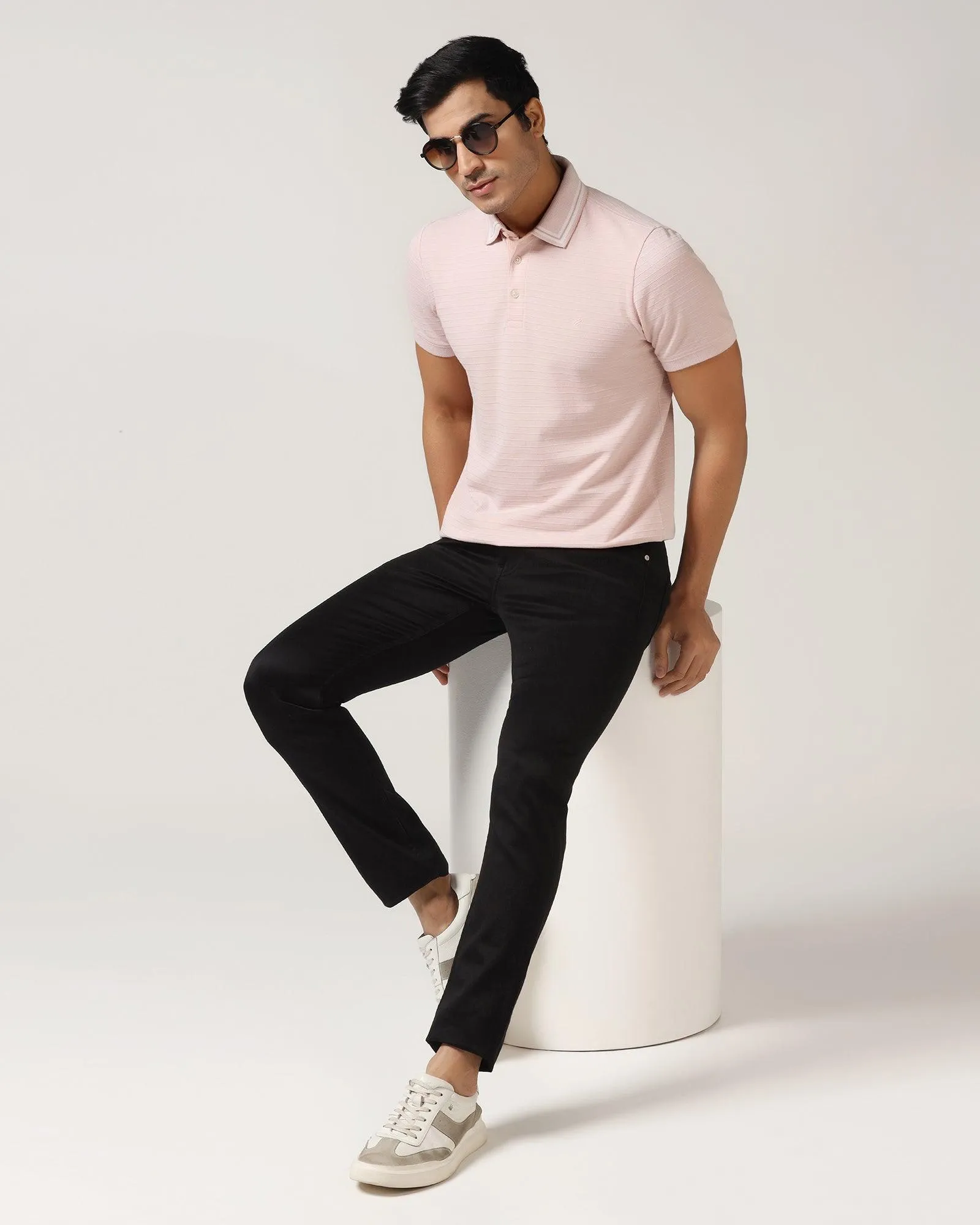 Polo Pink Textured T-Shirt - Darryl