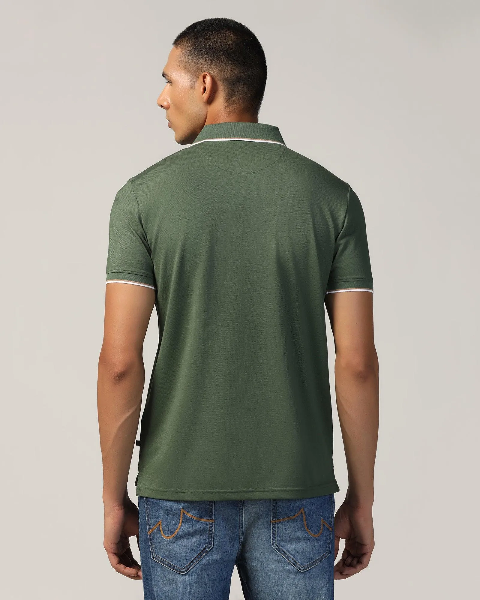 Polo Thyme Green Solid T-Shirt - Andro