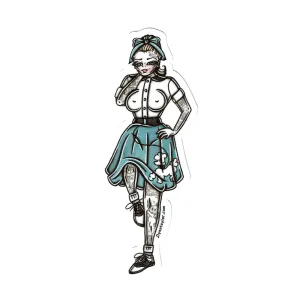 Poodle Skirt Pinup Sticker