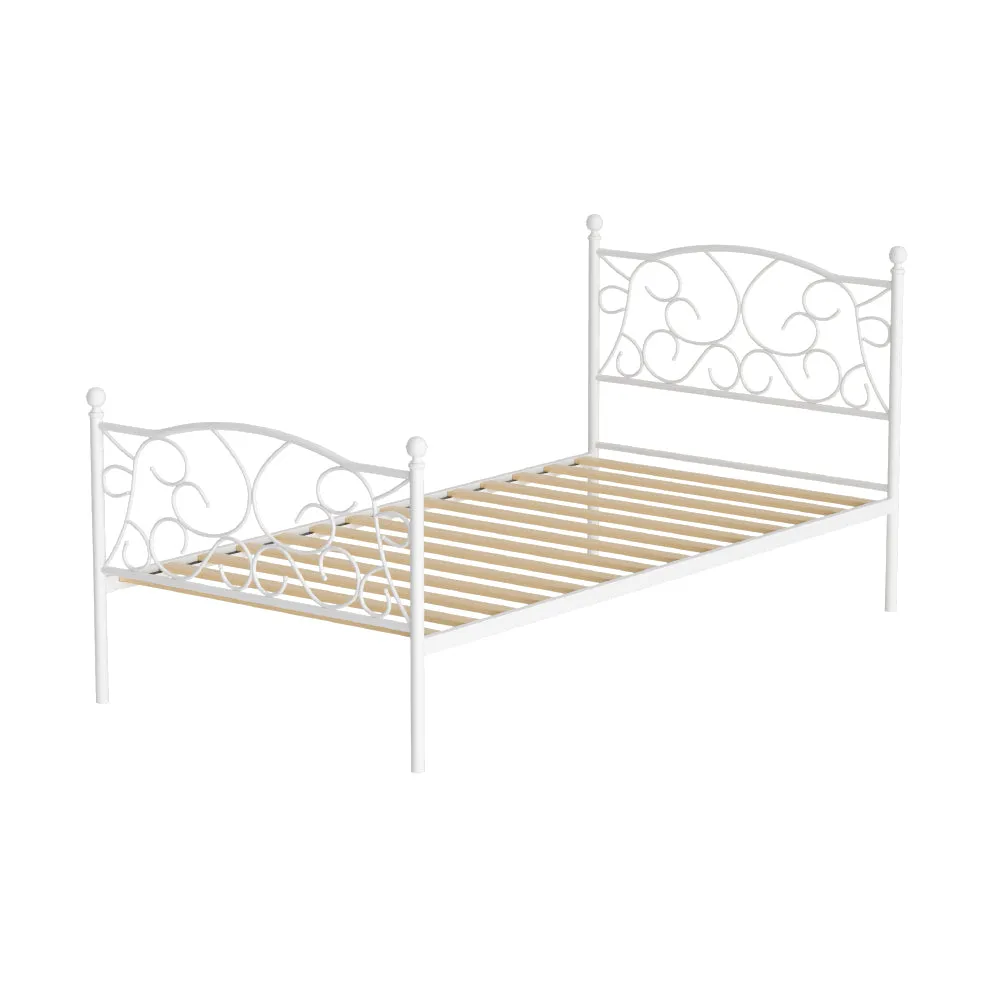 Powder-Coated Metal Single Bed Frame With Storage - Artiss